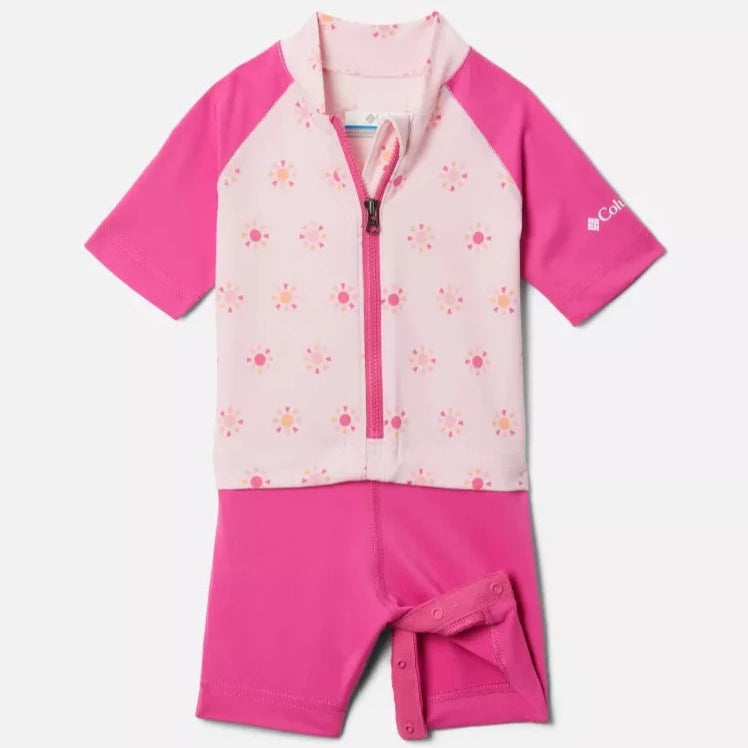 Columbia Satin Pink Summa Suns Sandy Shores Baby Sun Guard Suit - UV Protection Swimwear for Infants at Beach & Pool