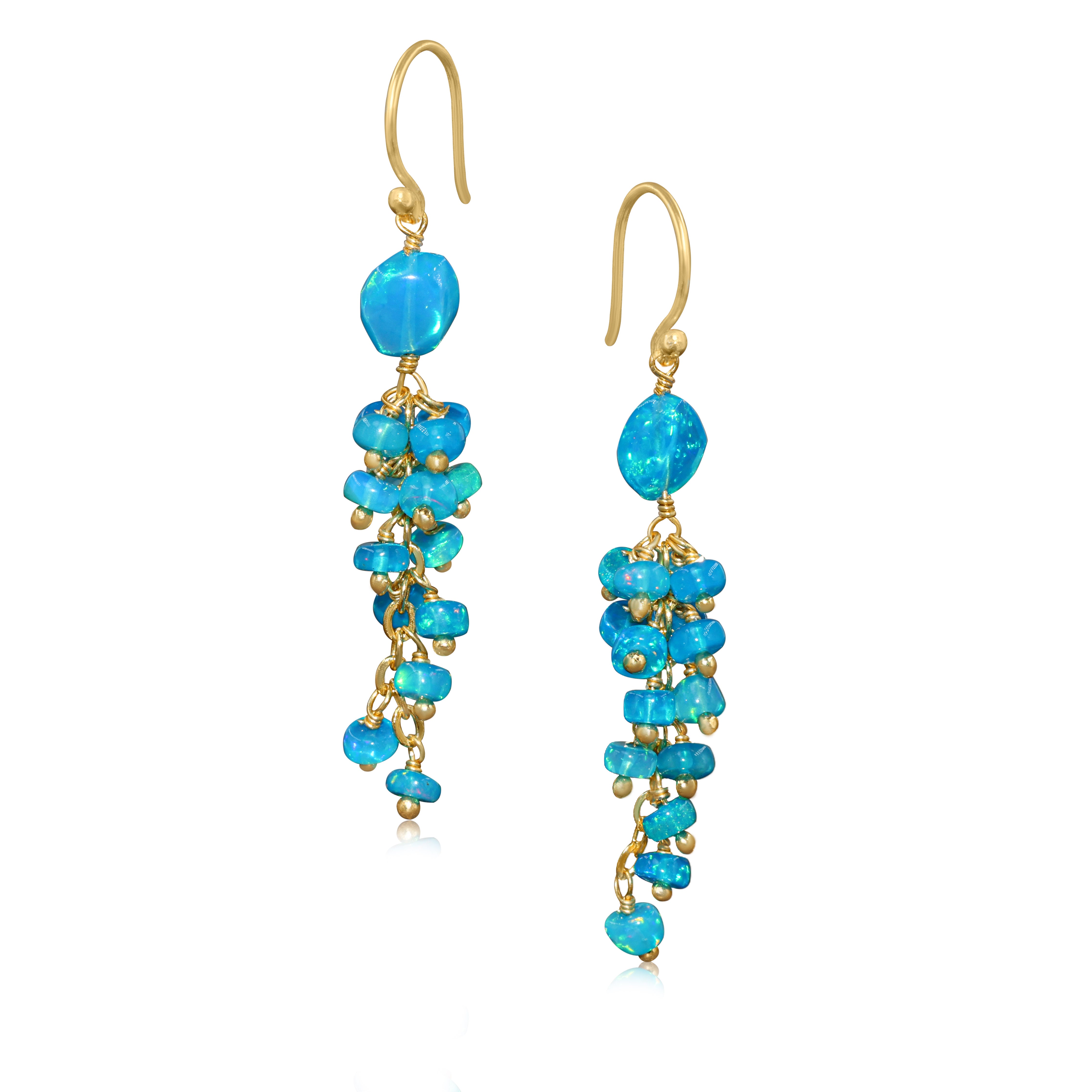 Handmade Paraiba Opal Drop & Dangle Earrings - Blue Gemstone Jewelry for Women - Perfect for Parties, Weddings & Special Occasions