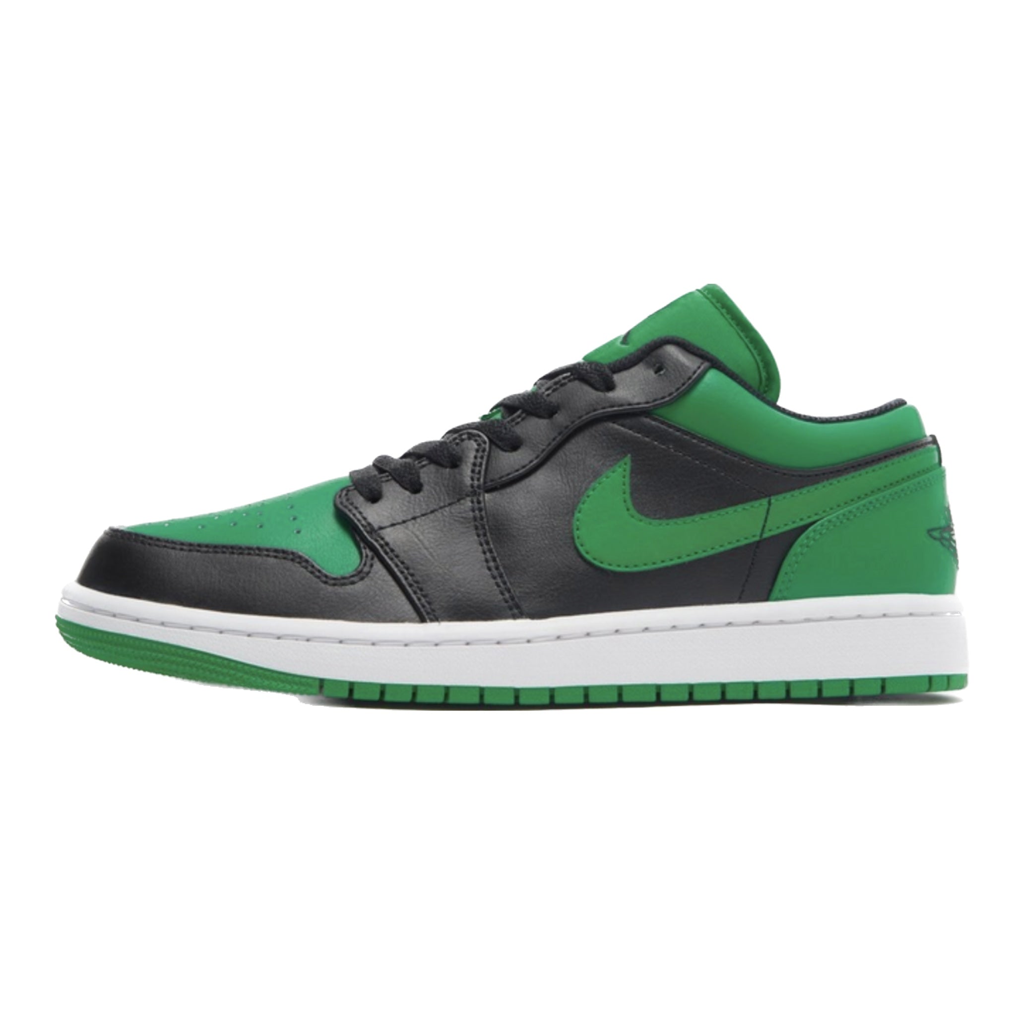 Air Jordan 1 Low Sneakers - Lucky Green, Black & White Colorway - Men's Basketball Shoes for Casual Wear & Street Style