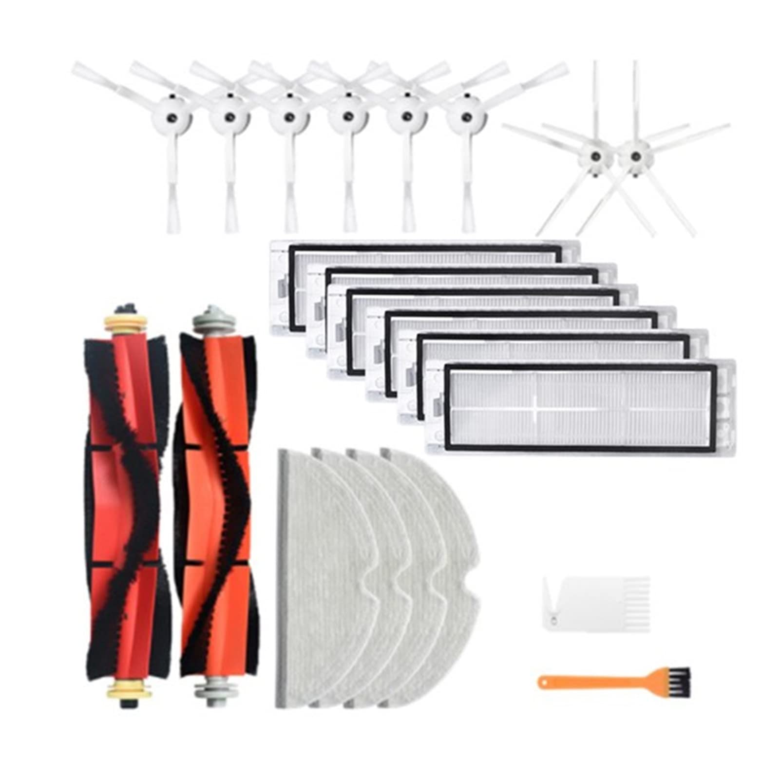 Roborock S6 MAXV S6 Pure S6 Vacuum Cleaner Accessories Kit - Replacement Side Brush, Main Brush & HEPA Filter for Xiaomi Mijia 1/1S Robot Vacuum - Perfect for Hardwood Floors & Pet Hair Cleaning