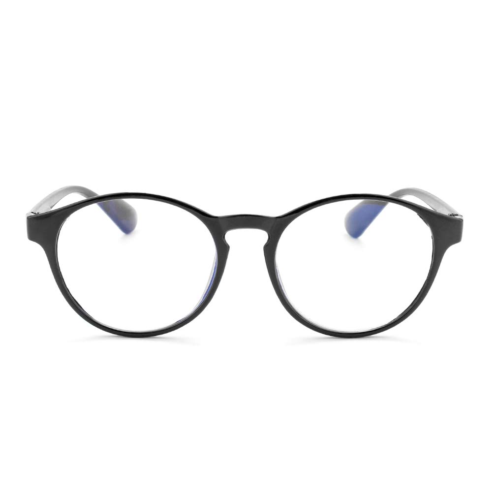 Blue Light Blocking Reading Glasses - Retro Round Frame Magnifying Eyewear for Men & Women (+4.00 Strength) - Perfect for Computer Work, Reading & Screen Time