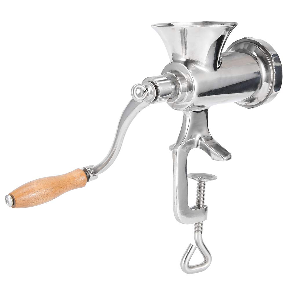 Stainless Steel Hand Crank Manual Meat Grinder - Heavy Duty Sausage Maker & Food Mincer for Beef, Pork, Vegetables, Fruits - Perfect for Home Kitchen, Camping & Outdoor Cooking