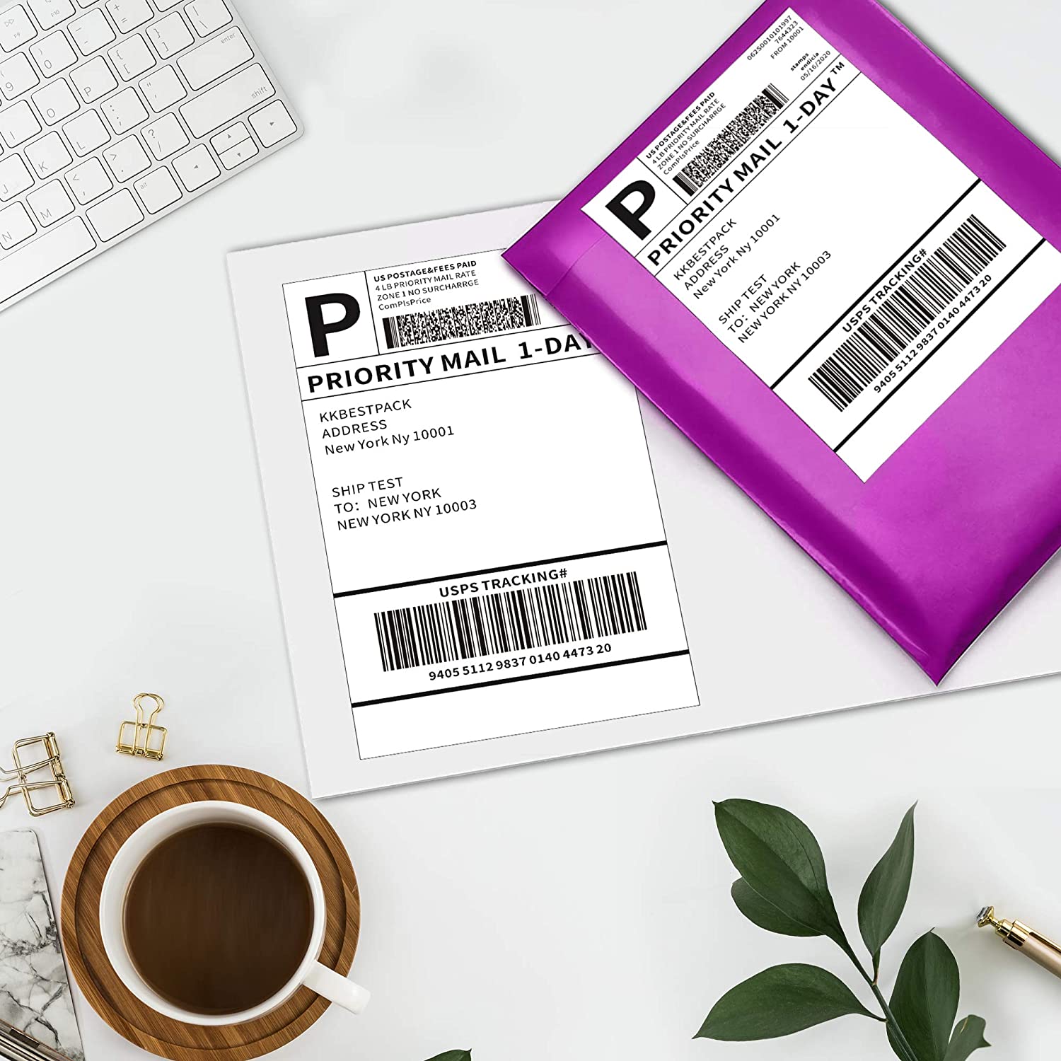 4x6 Thermal Labels - Fan Fold 500 Sheets for Shipping, Mailing & Inventory - Compatible with Zebra, Rollo & Thermal Printers - Perfect for Ecommerce, Logistics & Small Business Use