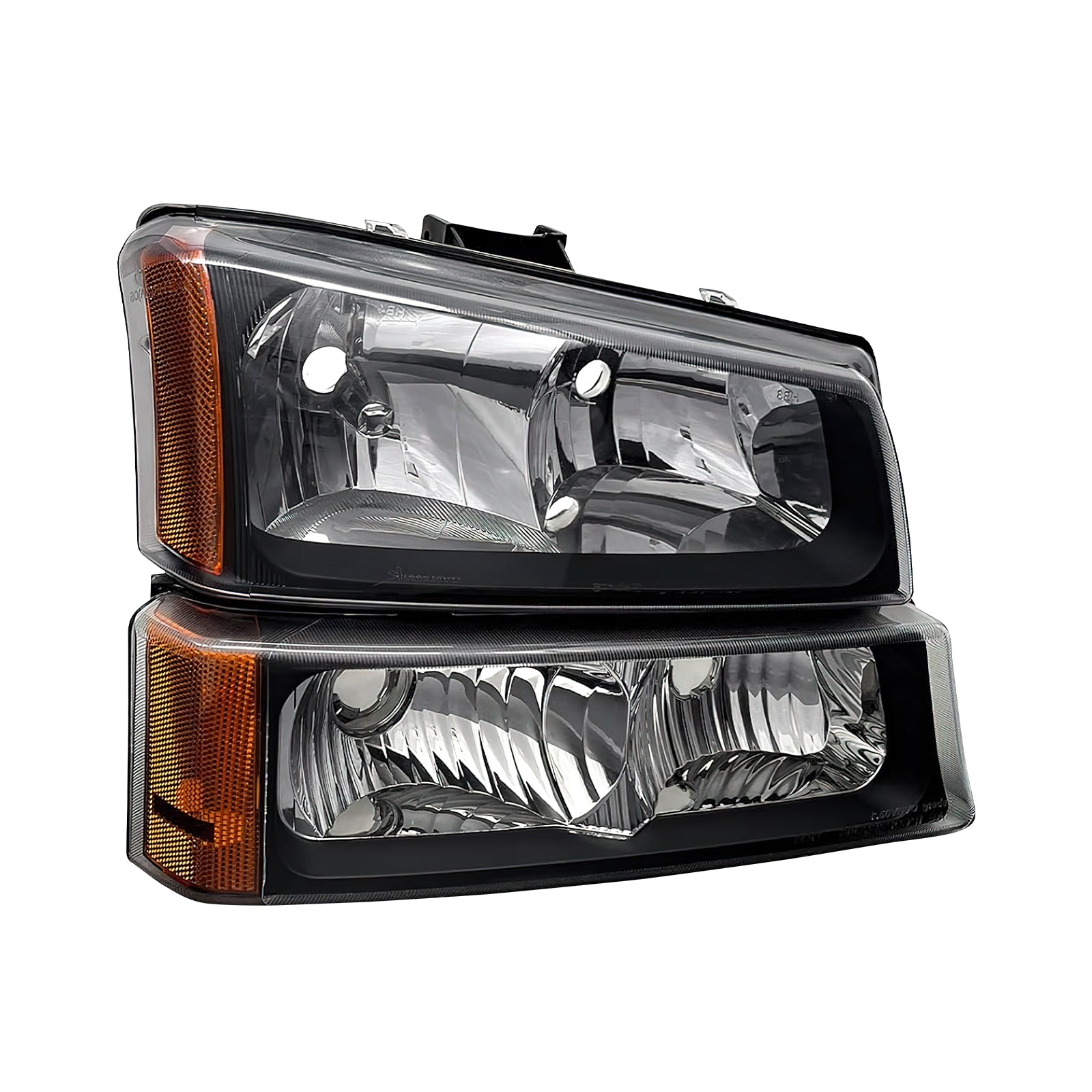 LOYO Replacement Headlight Assembly for 2003-2006 Chevy Silverado Avalanche 1500/1500HD/2500/2500HD/3500 - Compatible with Chevrolet Pickup Truck - Durable Headlamp Housing & Bumper Lamp Set - Perfect for Night Driving & Off-Road Adventures
