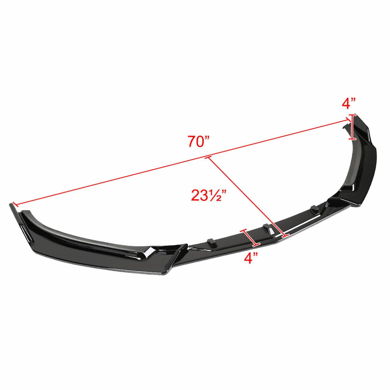 2014-2018 Mazda 3 Front Bumper Lip - Glossy Black Polyurethane 3-Piece Splitter for Enhanced Aerodynamics & Sporty Look | Perfect for Car Enthusiasts & Street Racing