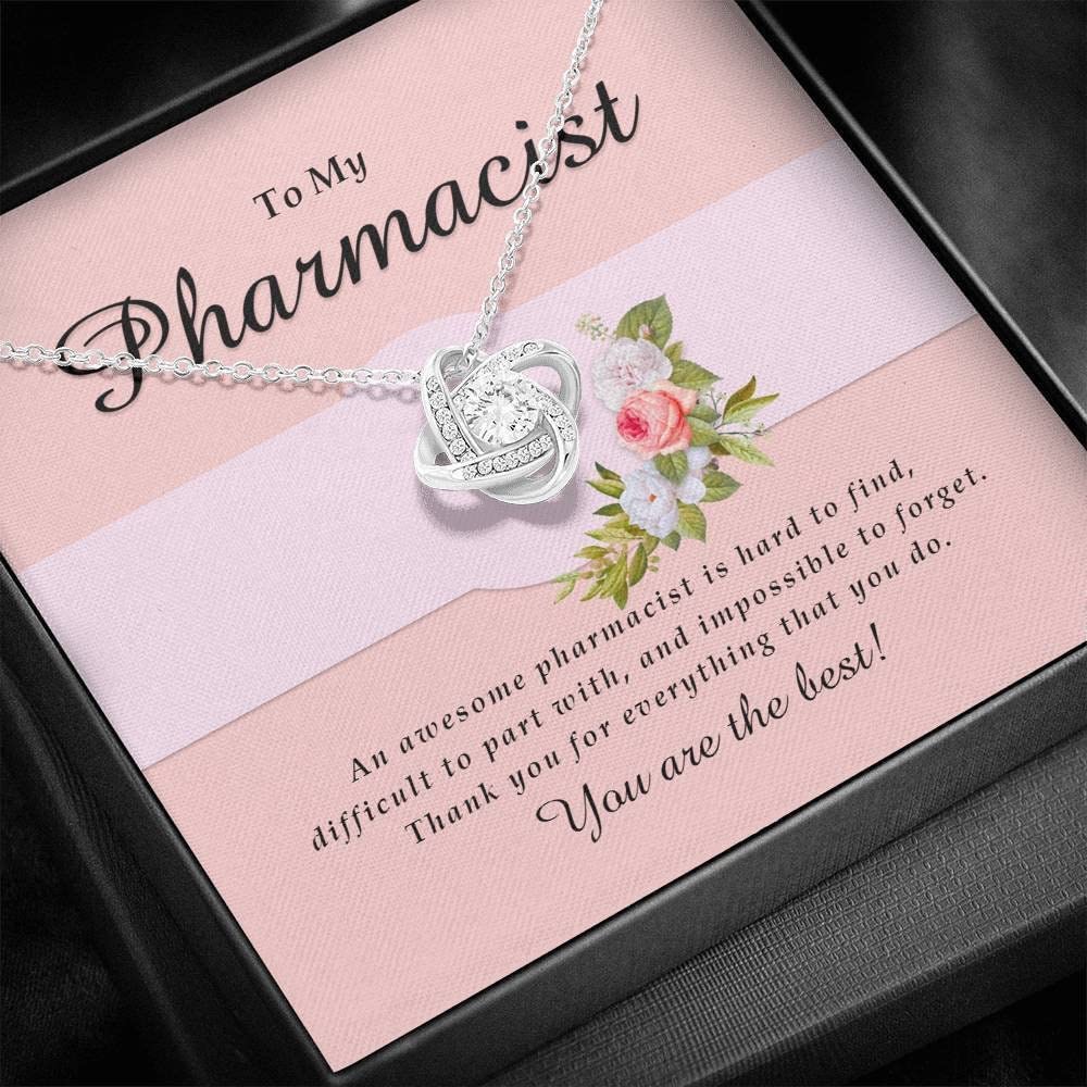 Love Knot Necklace - Sterling Silver Pharmacist Jewelry Card - Perfect Pharmacy Graduation Gift, Retirement Present & Pharmacy Tech Gift - Unique Birthday & Anniversary Jewelry for Her - Ideal for Professional Milestones & Special Occasions