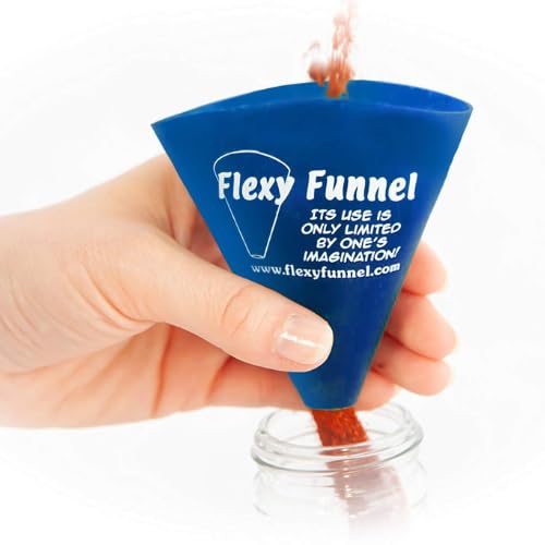 Blue Silicone Funnel Tool (3 Inch) – Collapsible Kitchen Funnel for Liquids, Powders & Dry Ingredients – Flexible Food Grade Funnel for Cooking, Baking, Oil Transfer, Car Maintenance & DIY Crafts (2 Pack) – Perfect for Home, Garage & Laboratory Use