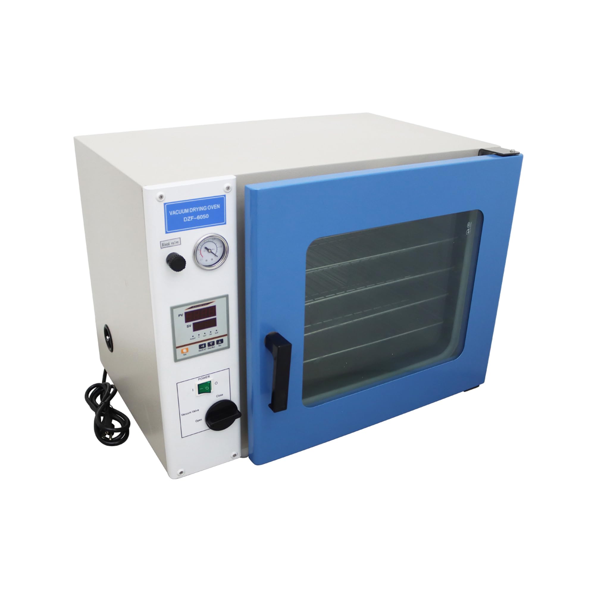 110V 0.9Cu ft Vacuum Drying Oven with 4-Layer Rack - Adjustable Temperature 1000W for Jewelry, Electronics & Lab Use - Compact Vacuum Drying Box for Resin Curing, PCB Baking & Chemical Drying