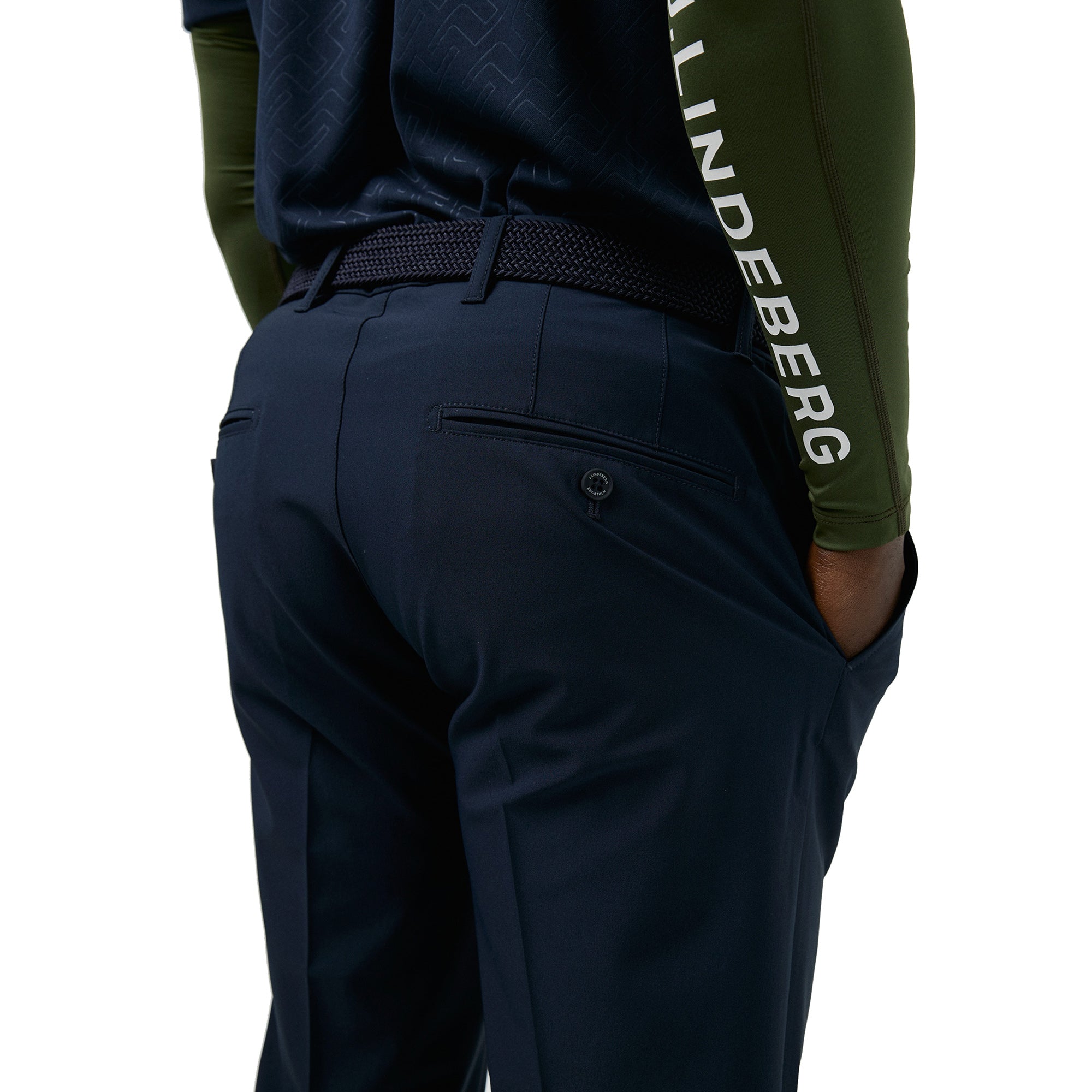 J. Lindeberg Ellott JL Navy Men's Golf Pants - Premium Stretch Performance Trousers for Comfort & Style on the Course | Perfect for Golf Tournaments & Casual Wear