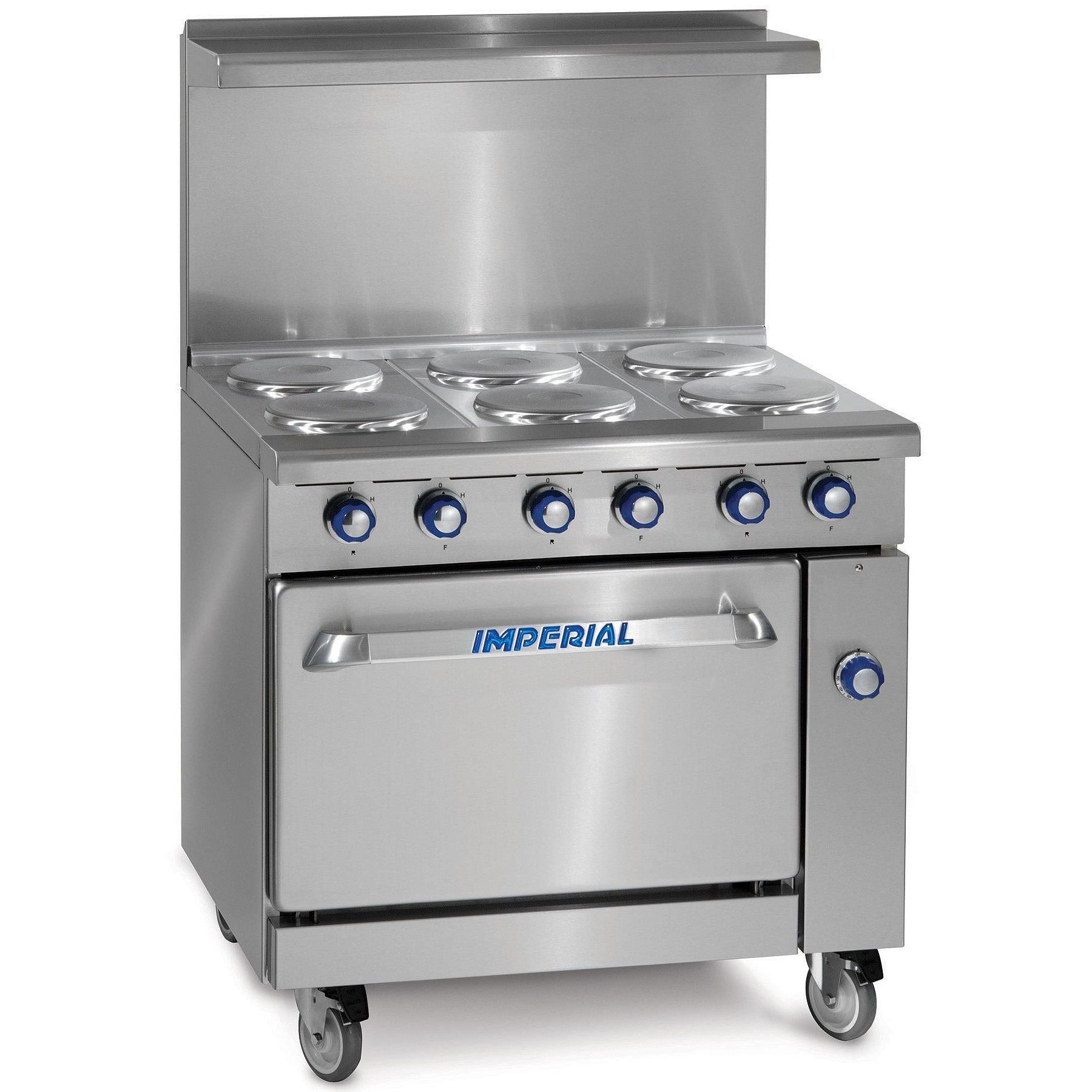 Used Imperial IR 6 E 36 Commercial Electric Range - 6 Burner Stove with Standard Oven, 208V 3 Phase - Perfect for Restaurants, Catering & Commercial Kitchens