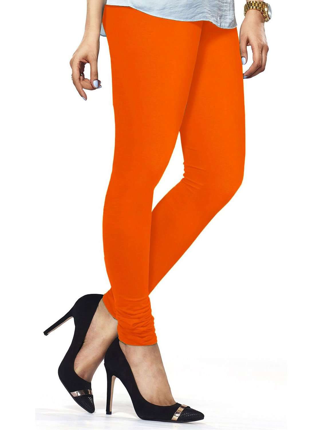 Premium Cotton Lycra Churidar Leggings - Free Size Stretchable Alphanso Pants for Women | Yoga, Workout & Casual Wear
