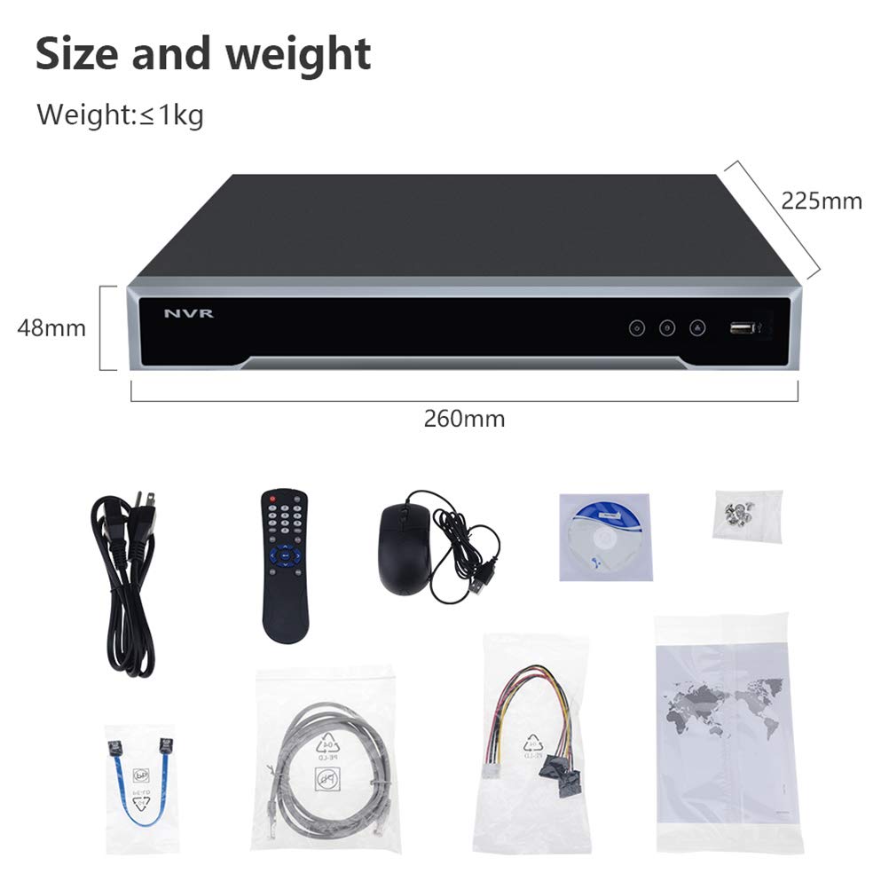 8CH 4K IP Network Video Recorder (NVR) - DS-7608NI-I2/8P with 8-Port POE, H.265+/H.264+, 12MP Support, Plug & Play, HDMI & 2 SATA (HDD Not Included) - Ideal for Home Security, Business Surveillance & CCTV Systems