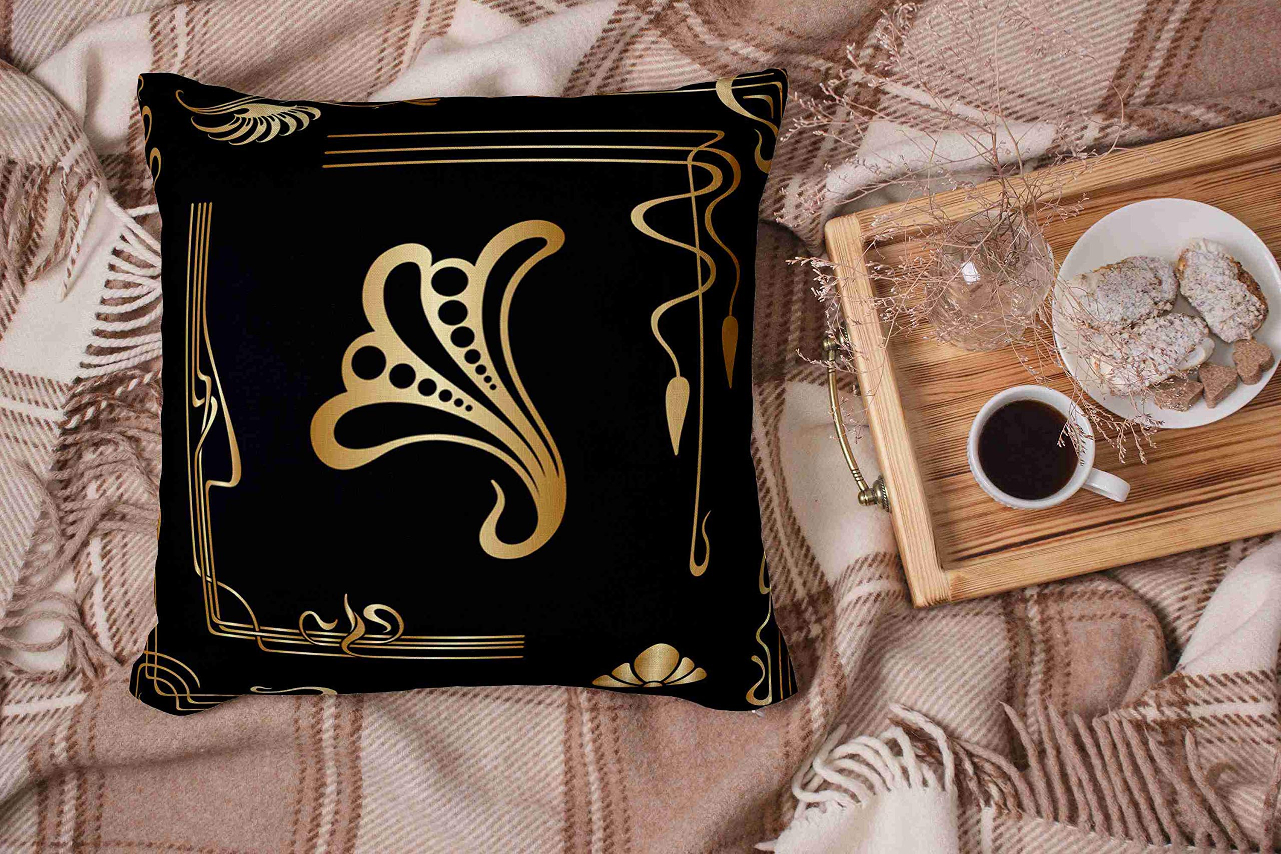 20x20 Inch Decorative Pillow Covers with Zipper - Art Nouveau Design Throw Pillow Cases Set for Sofa, Bed & Home Decor | Perfect for Living Room, Bedroom & Dorm