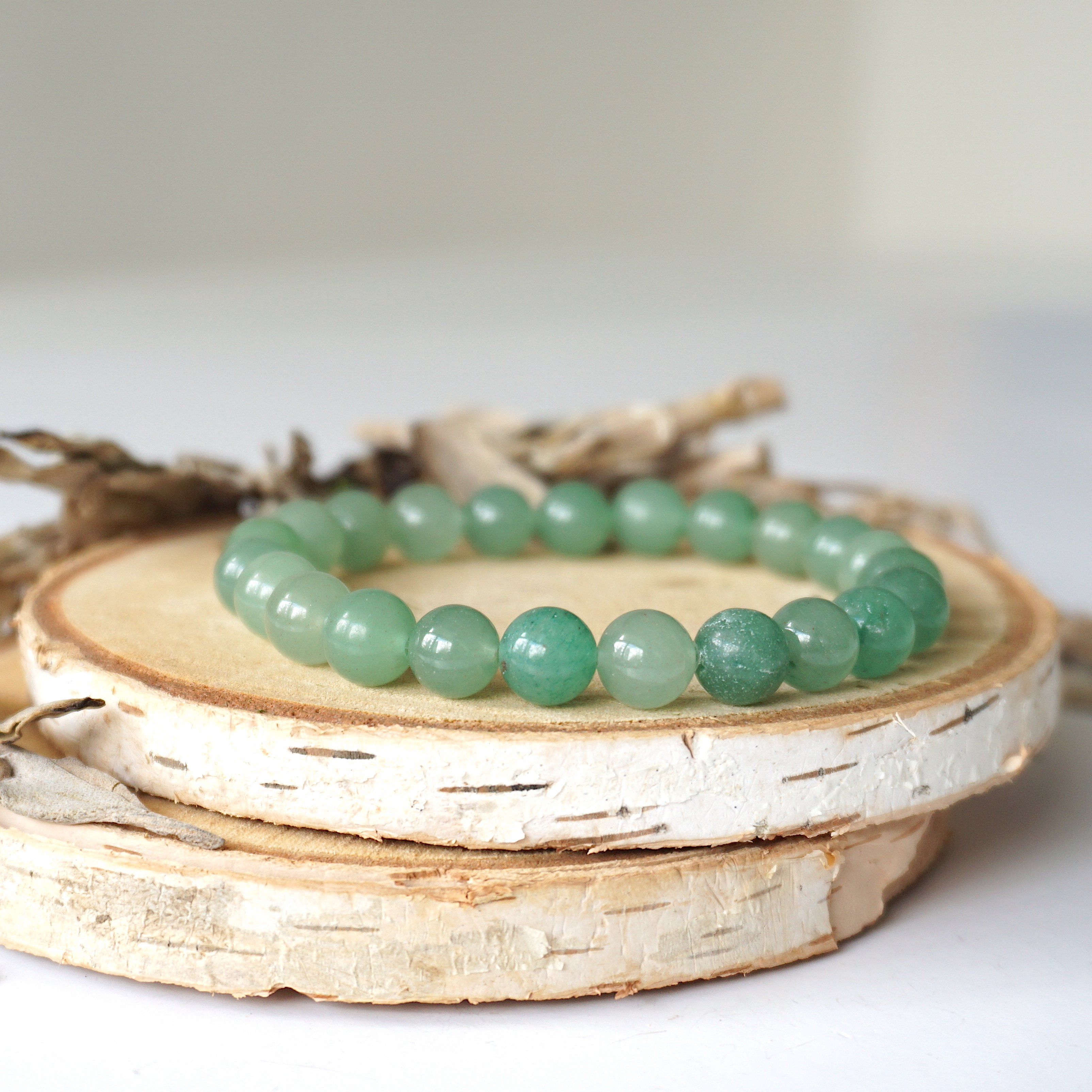 Green Aventurine Healing Crystal Mala Bracelet for Meditation, Yoga & Positive Energy - Natural Stone Beads for Stress Relief & Spiritual Balance