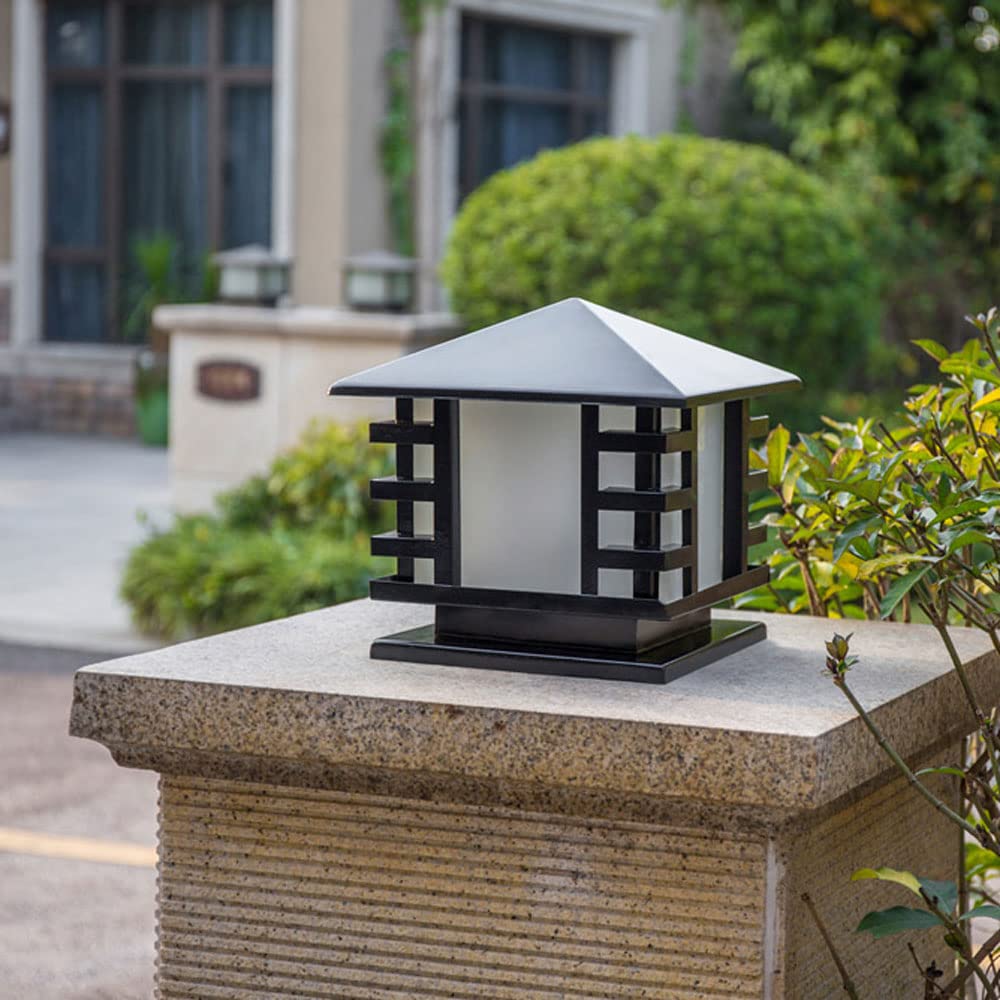 Outdoor Waterproof Aluminum Glass Column Lights - Traditional Pillar Lights for Patio, Garden, Fence & Villa Gate Decor | Durable Weatherproof Exterior Lighting Fixtures (Perfect for Pathways, Driveways & Landscape Accents)