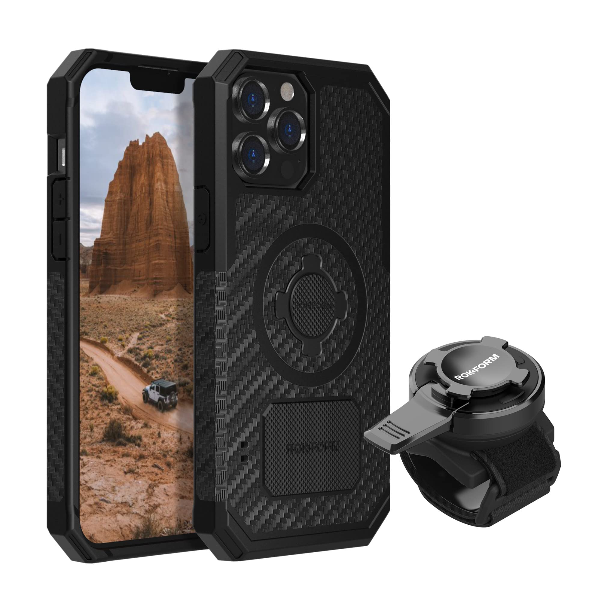 Rokform Rugged Case for iPhone 13 Pro Max with Universal Bike Mount | Shockproof Protective Cover | Perfect for Cycling, Motorcycling & Outdoor Adventures