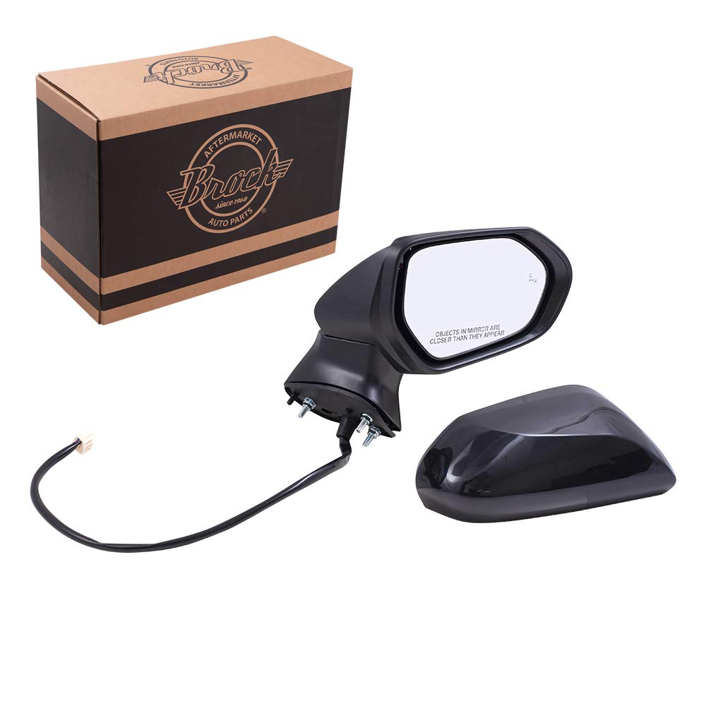 2018-2021 Toyota Camry Right Passenger Side Heated Power Mirror with Turn Signal & Blind Spot Detection - Black Paint to Match Replacement (No Camera) - Perfect for Winter Driving & Enhanced Safety