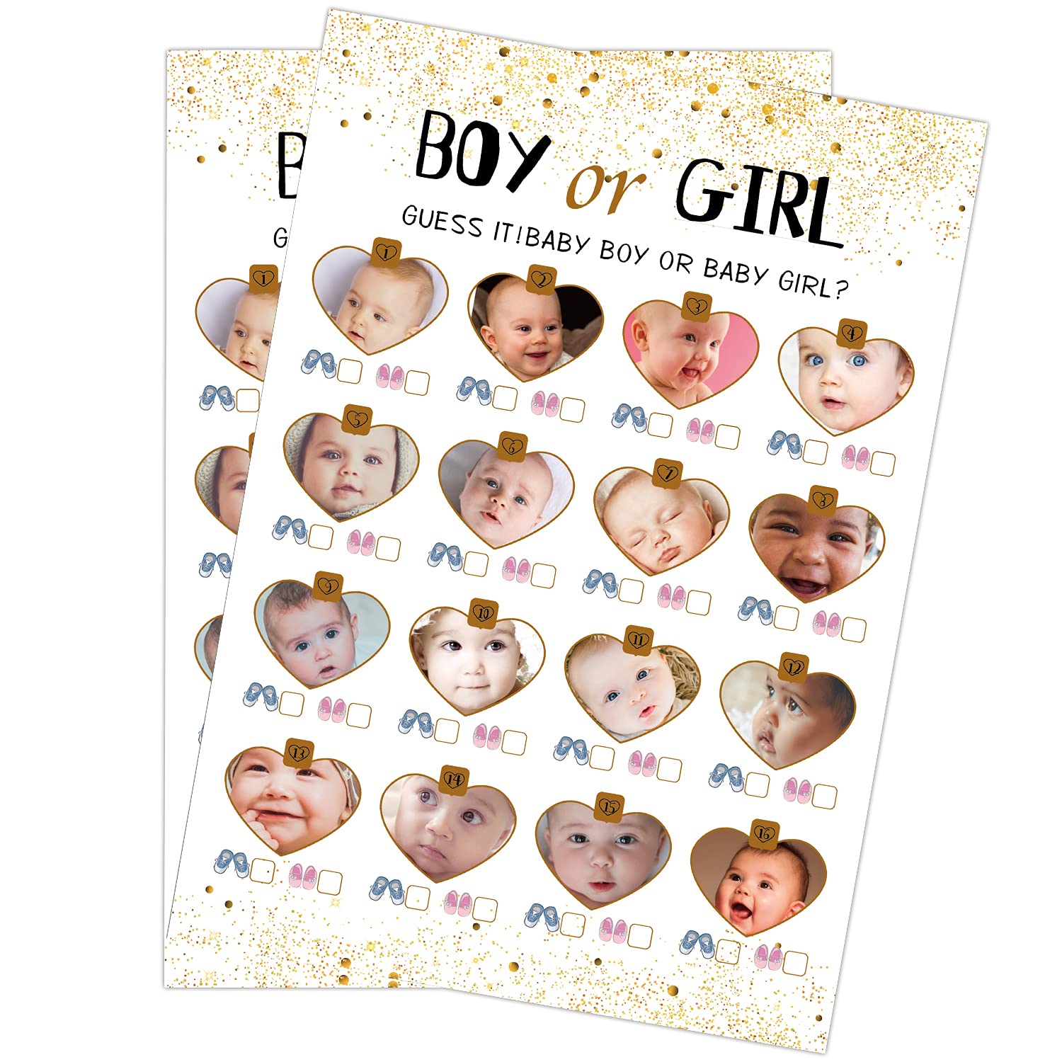 31-Piece Baby Shower Game Cards Set with Answers - Fun Gender Reveal Party Game for Parents, Kids & Guests | Perfect for Coed Showers & Unisex Celebrations | Great for Baby Showers, Gender Reveal Parties & Family Gatherings