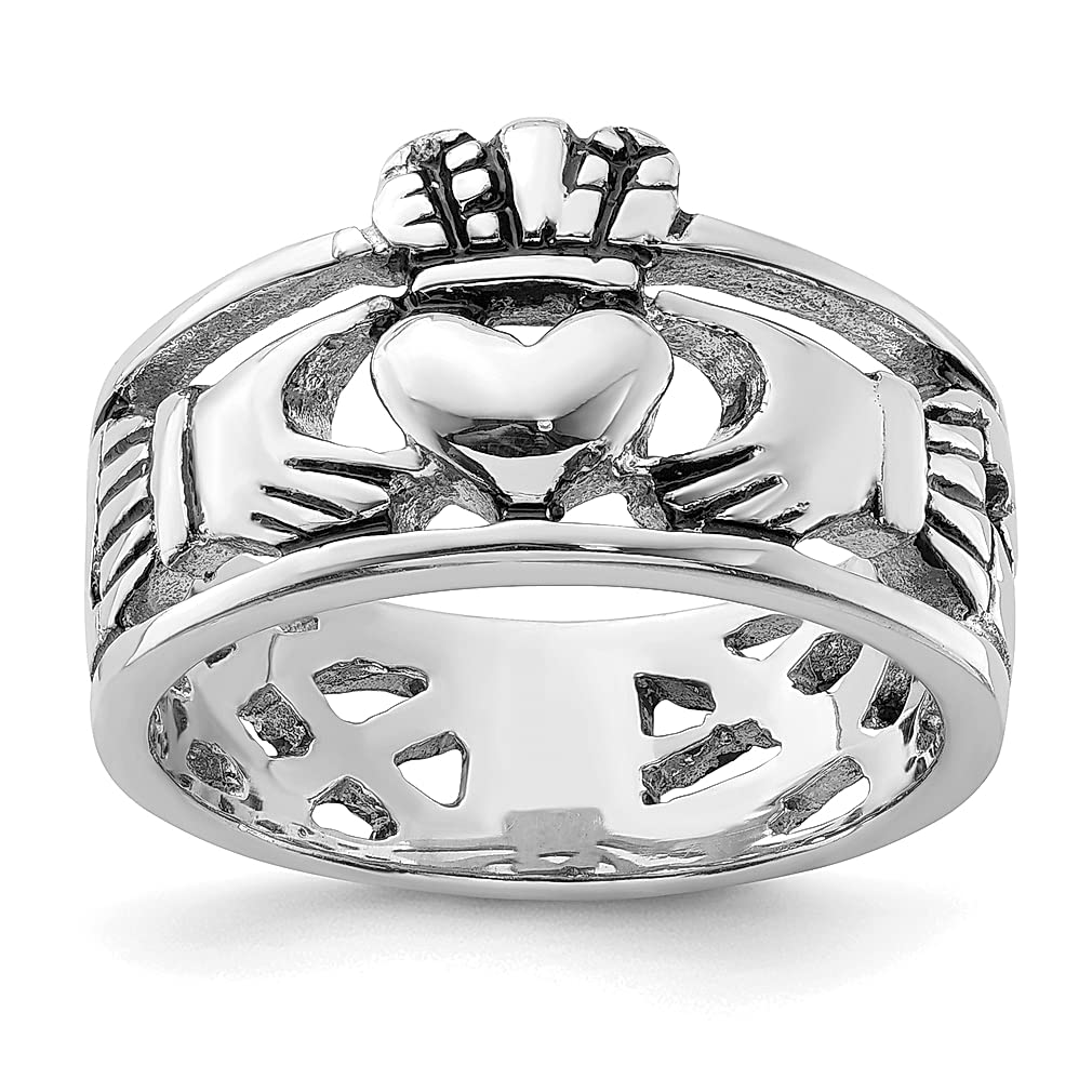 925 Sterling Silver Vintage Claddagh Ring - Celtic Knot Fine Jewelry for Women, Irish Heritage Gift for Her - Perfect for Weddings, Anniversaries & St. Patrick's Day
