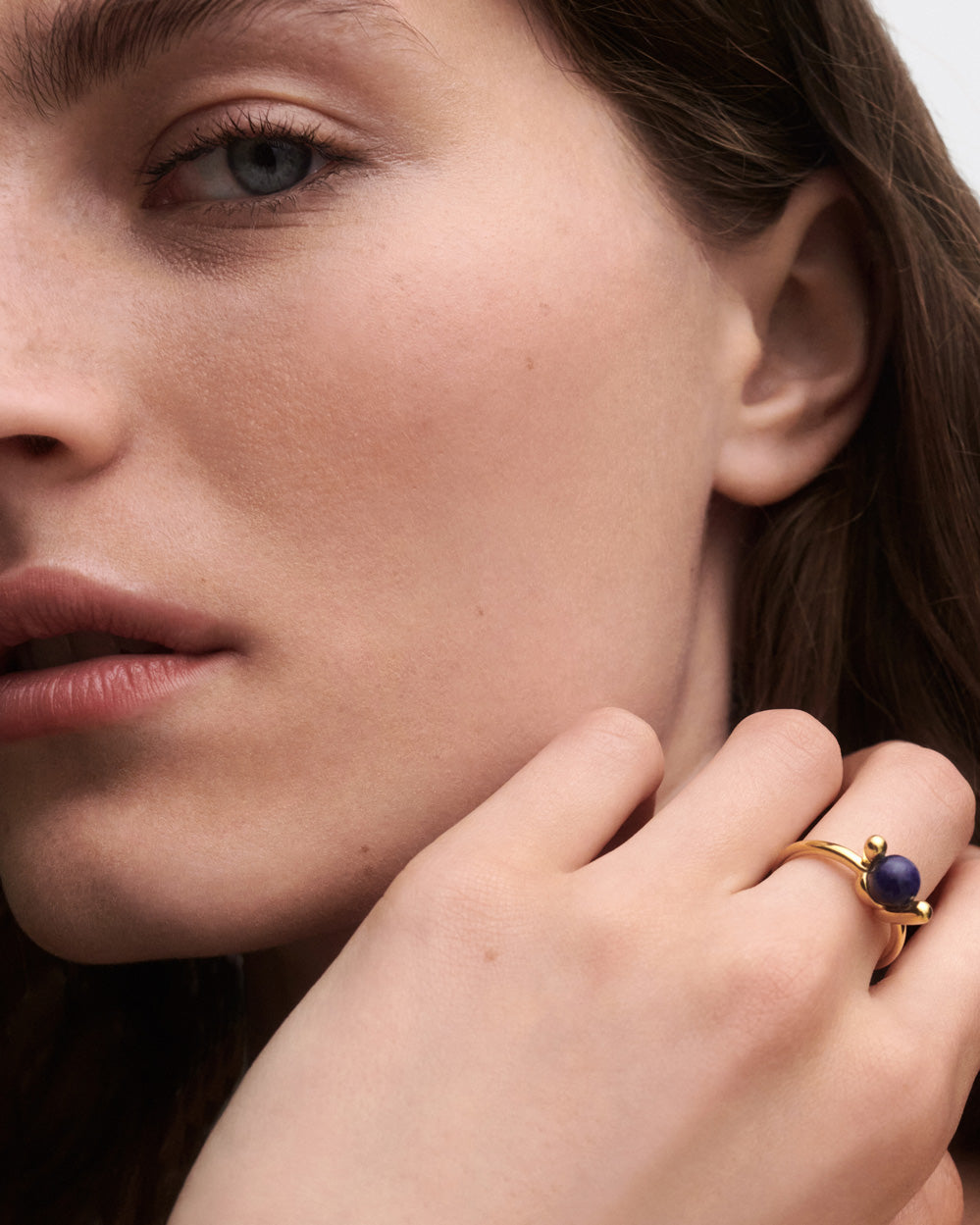 GRID2 Sodalite Nexus Ring - Healing Crystal Jewelry for Women, Adjustable Blue Stone Ring for Meditation, Chakra Balancing & Spiritual Energy - Perfect for Yoga, Reiki & Mindful Gifts