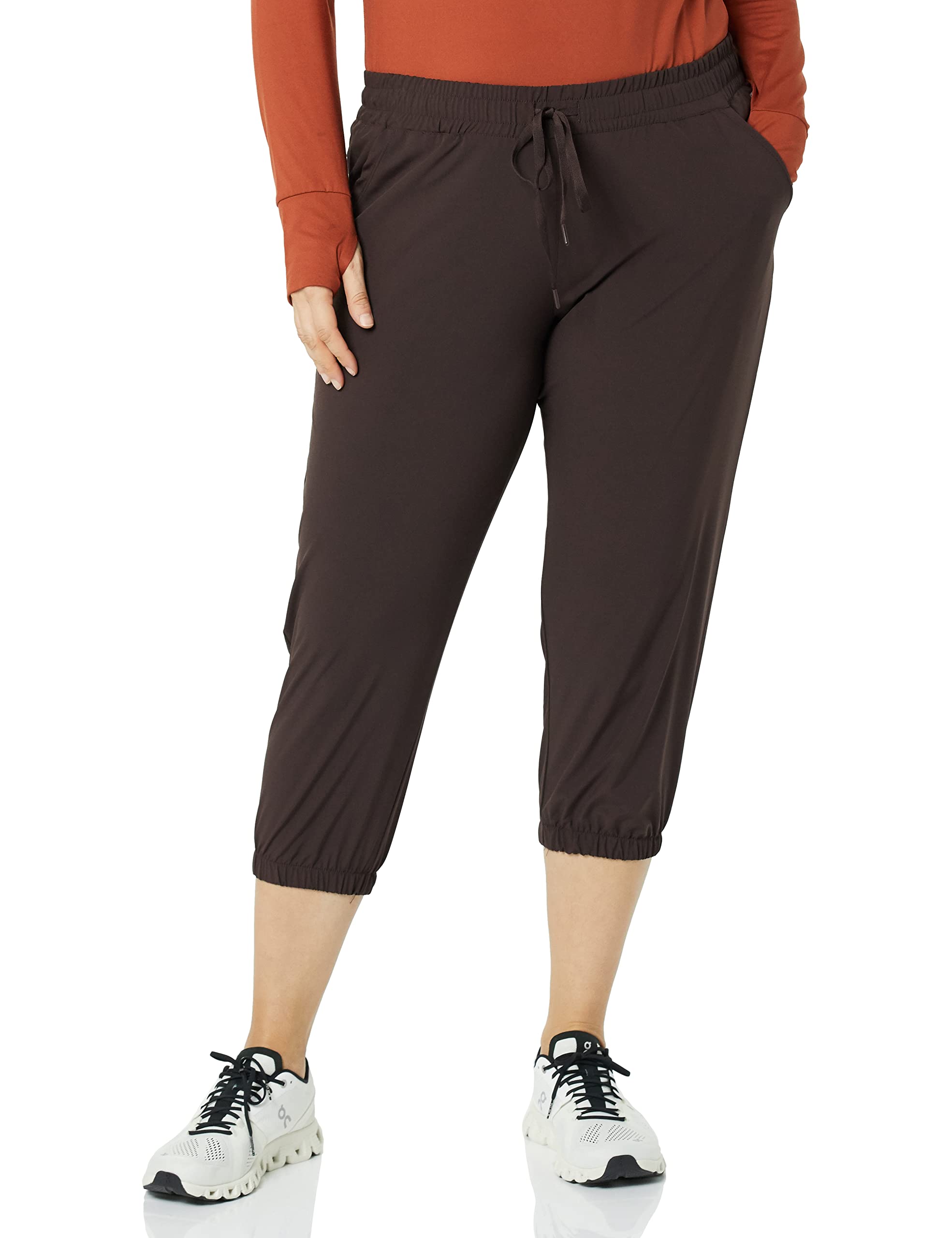 Amazon Essentials Women's Performance Stretch Woven Crop Jogger Pants - Comfortable Athletic Lounge Pants for Yoga, Running & Casual Wear