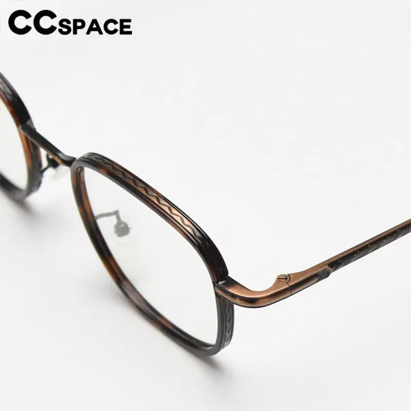 CCspace Unisex Full Rim Square Alloy Eyeglasses 56833 - Lightweight Metal Frame Glasses for Men & Women - Perfect for Reading, Work, and Daily Fashion Accessories