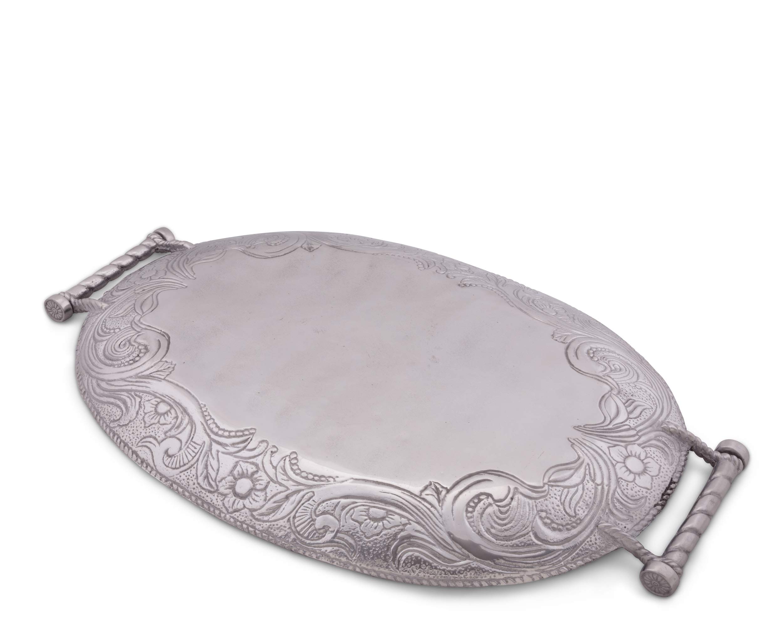 Arthur Court Aluminum Western Concho Pattern Serving Tray - 22.5