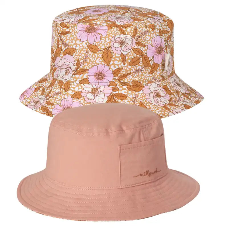 Millymook Amber Hazel Bucket Hat for Women - Summer Sun Protection Wide Brim Beach Hat - Fashionable UV Protection Hat for Outdoor, Travel, and Vacation