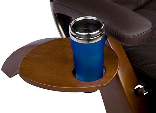 Dark Walnut Side Table with Cup Holder - Perfect for Living Room, Bedroom, or Office - Compact End Table with Drink Holder for Coffee, Books, and Essentials