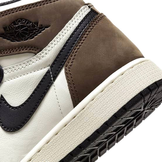 Air Jordan 1 High Retro GS Sneakers - Sail/Black/Dark Mocha Colorway - Basketball Shoes for Women & Girls - Perfect for Streetwear, Gym & Casual Outfits