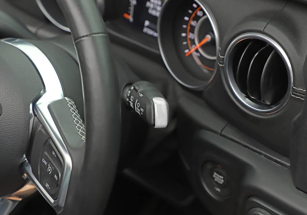 Jeep Wrangler JL & Gladiator JT 2018+ Interior Mouldings - White Turn Signal/Wiper Control Stalk Decor Cover Trim | Upgrade Your Jeep's Cabin Style for Off-Road Adventures & Daily Driving