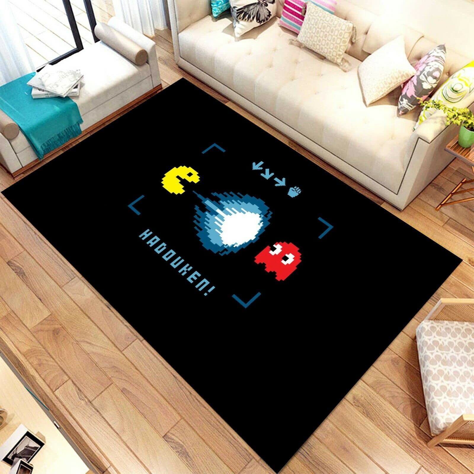 Gamer Rug - 3x5, 4x6, 5x8, 5.2x9 ft Soft Non-Slip Area Rug for Gaming Room, Bedroom & Living Room - Home Decor Gift for Gamers & Movie Lovers - Perfect for Girls Room Decor & Game Night Setup