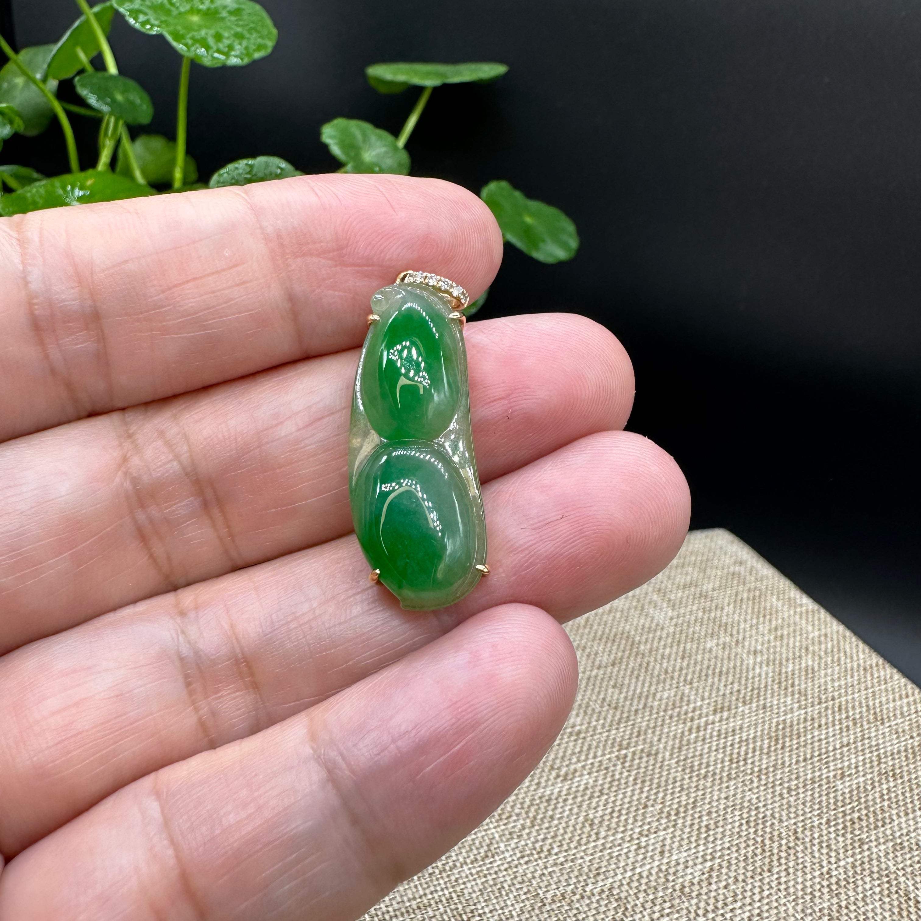Premium Genuine Burmese Ice Green Jadeite Pendant Necklace - 18K Yellow Gold Bail - Elegant Jewelry Gift for Women, Perfect for Weddings, Parties & Special Occasions