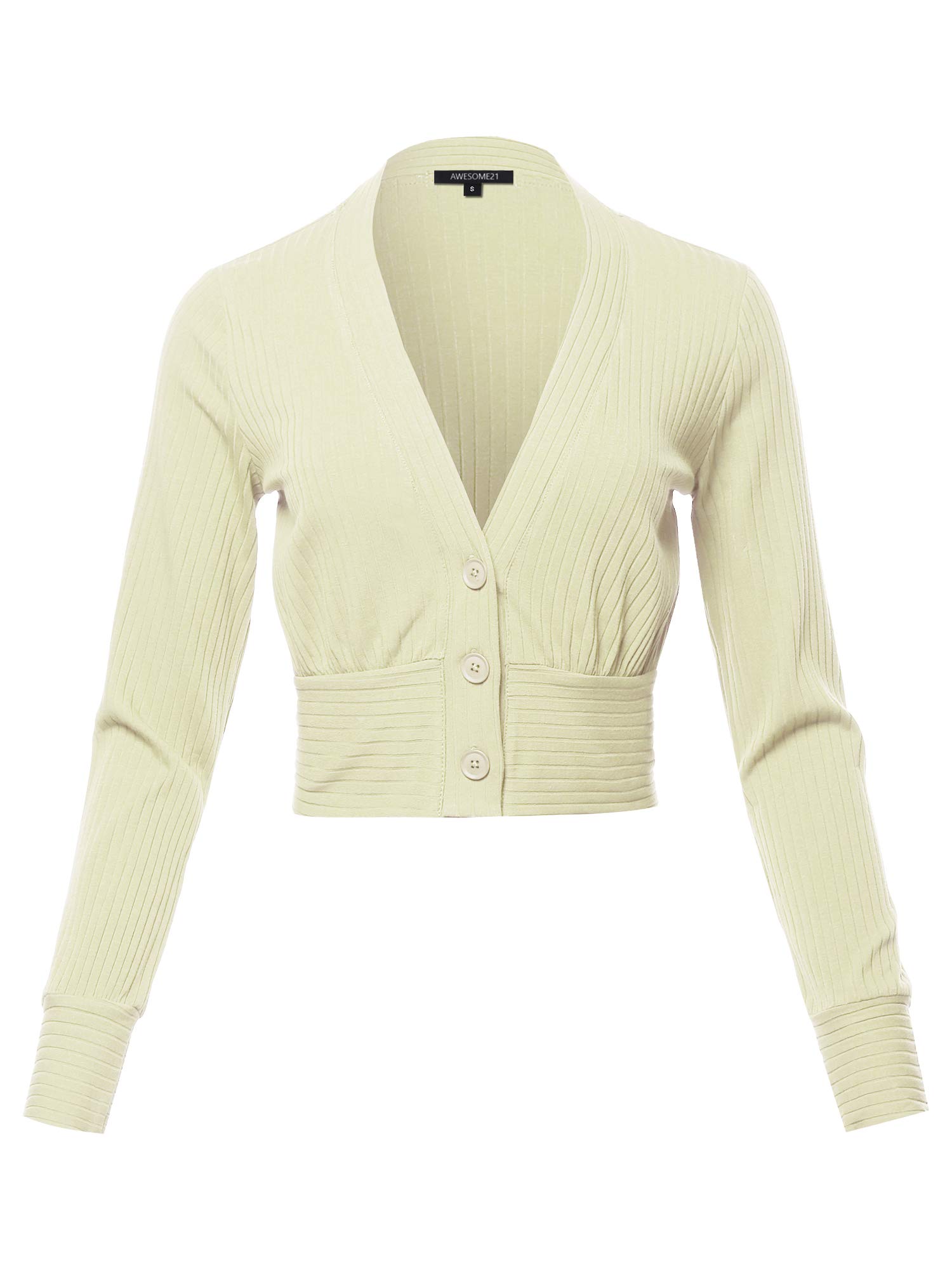 Women's Solid Button Down Cropped Cardigan | Soft Knit Open Front Sweater | Casual Office Wear & Spring Layering Essential