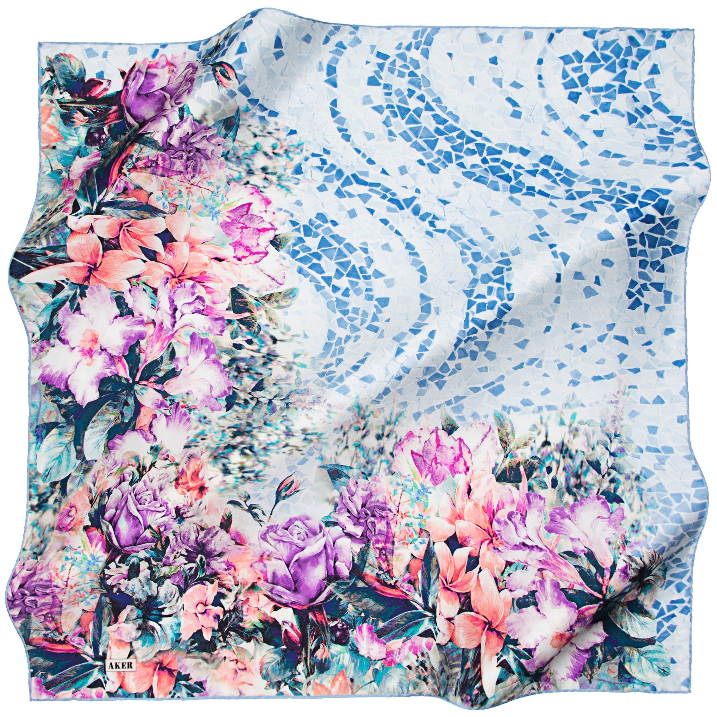 Aker Alannah Rose Silk Twill Scarf - Luxury Womens Fashion Accessory for Office, Wedding & Special Occasions