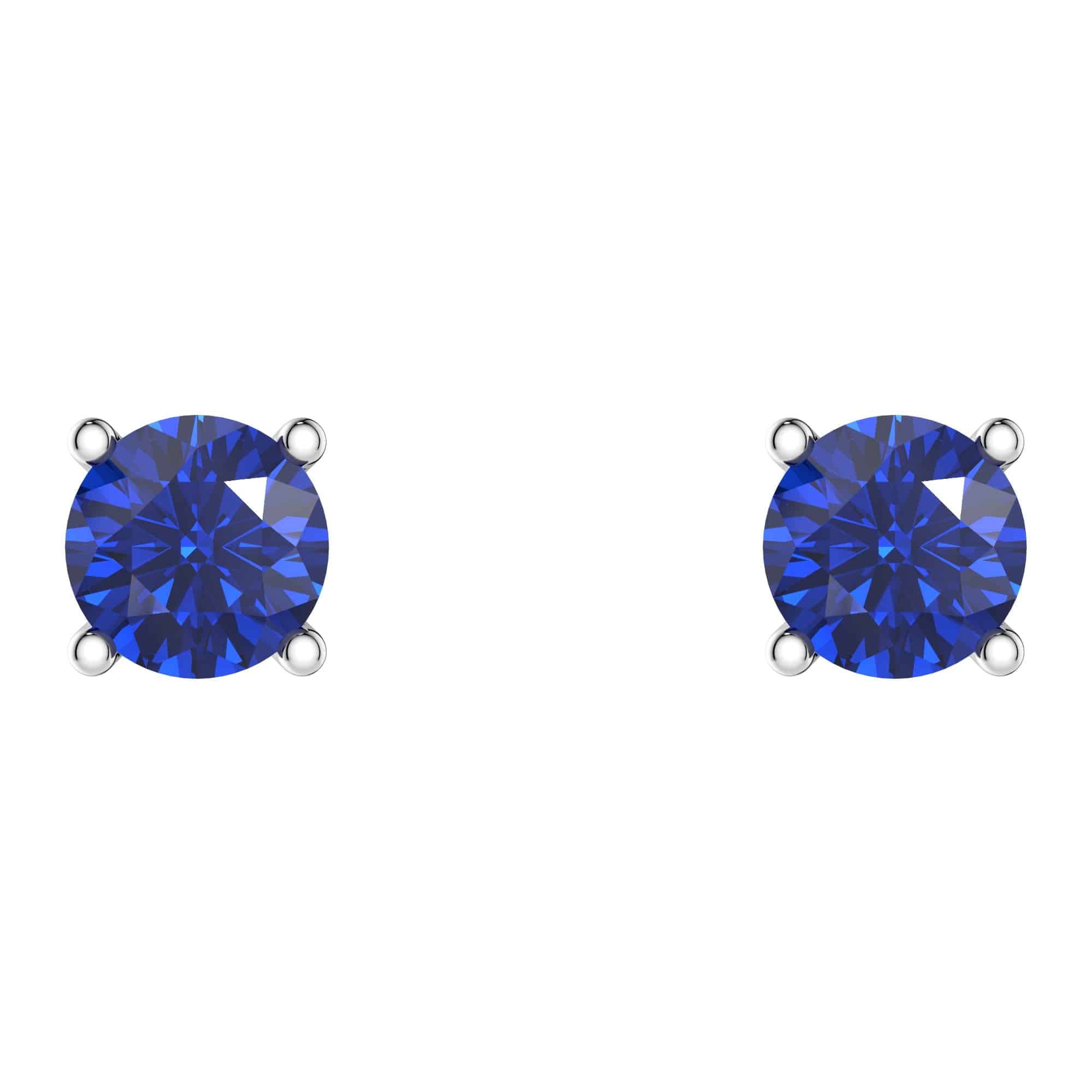 1 CT. Lab-Grown Sapphire Stud Earrings for Women – Solitaire Diamond Simulated Earrings for Everyday Wear & Special Occasions