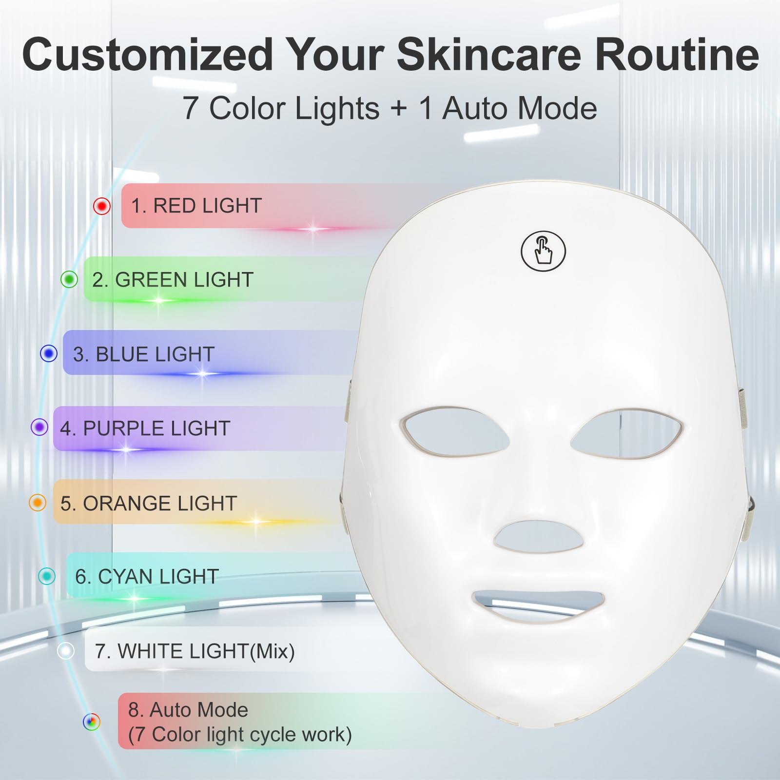 Red Light Therapy Mask for Face - 7-in-1 Color LED Facial Treatment, Wireless & Rechargeable Home Skincare Device | Anti-Aging, Acne Relief & Skin Rejuvenation | Perfect for Daily Beauty Routine & Spa Treatments