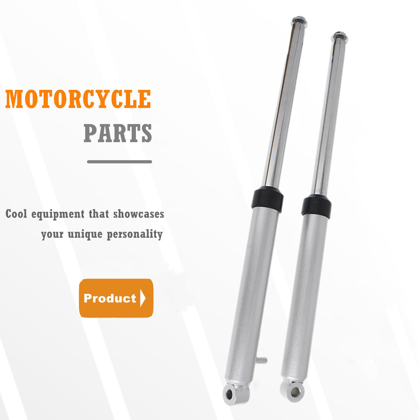Yamaha PW50 PW Peewee 50 Motorcycle Front Fork Shocks Suspension 480mm Replacement - Silver | Dirt Bike & Kids Off-Road Riding Accessories