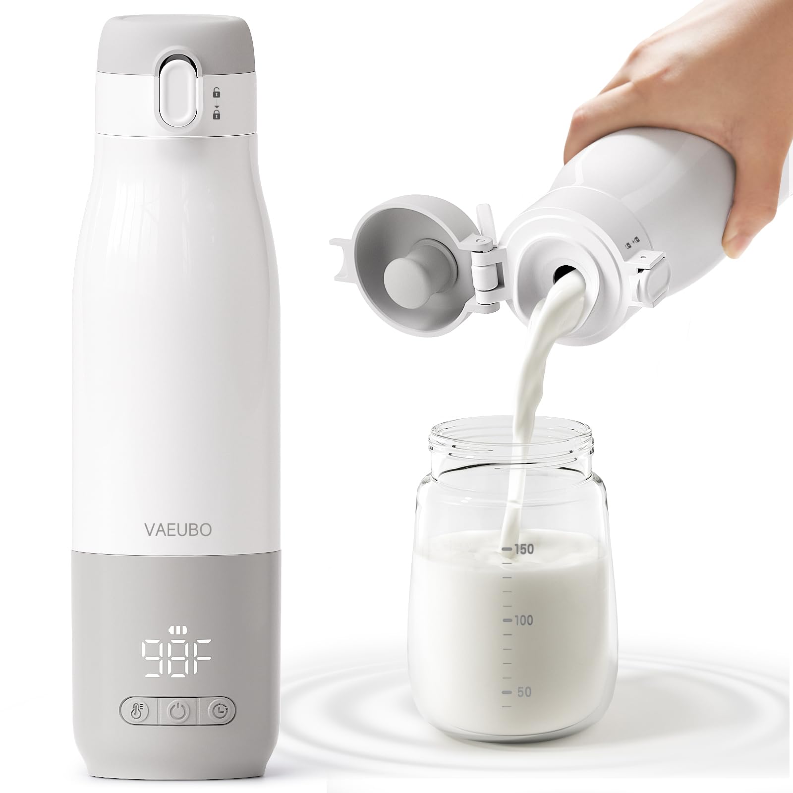 Portable Baby Bottle Warmer - 12oz Nano Film Heating with Fast Charging, 55W Power & 9000mAh Battery - Anti-Dry & Anti-Burn for Travel, Breast Milk & Formula - Perfect for On-the-Go Parents, Road Trips & Outdoor Feeding