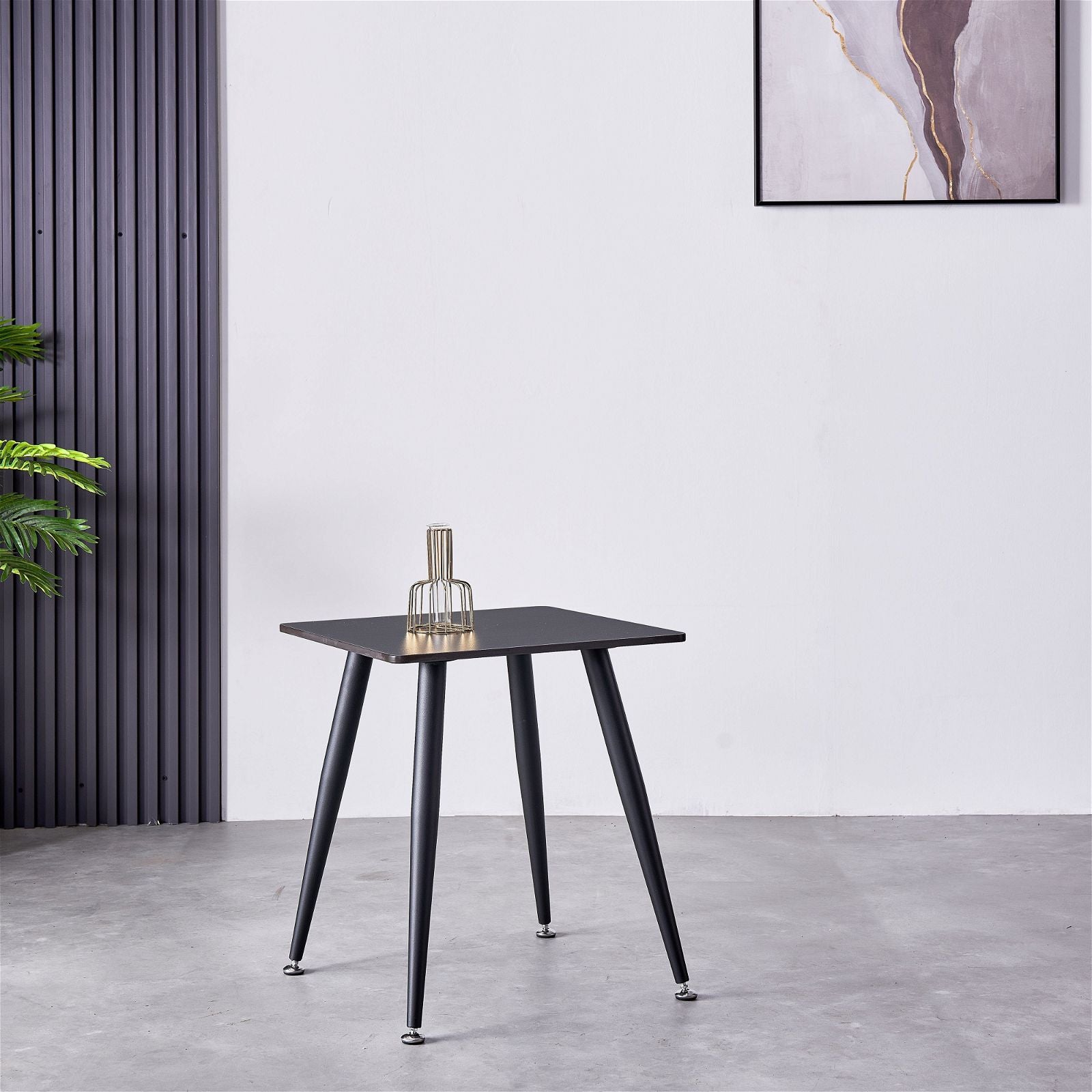 Criterionâ¢ Black Sintered Stone End Table with Sturdy Metal Legs - Modern Side Table for Living Room, Bedroom & Office Decor