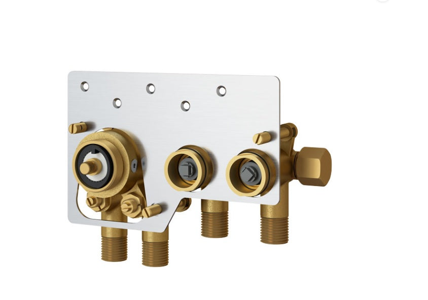 Rubi ON Thermostatic Shower System in Gold/Black - Luxury Bathroom Fixture for Modern Homes & Spa-Like Experience