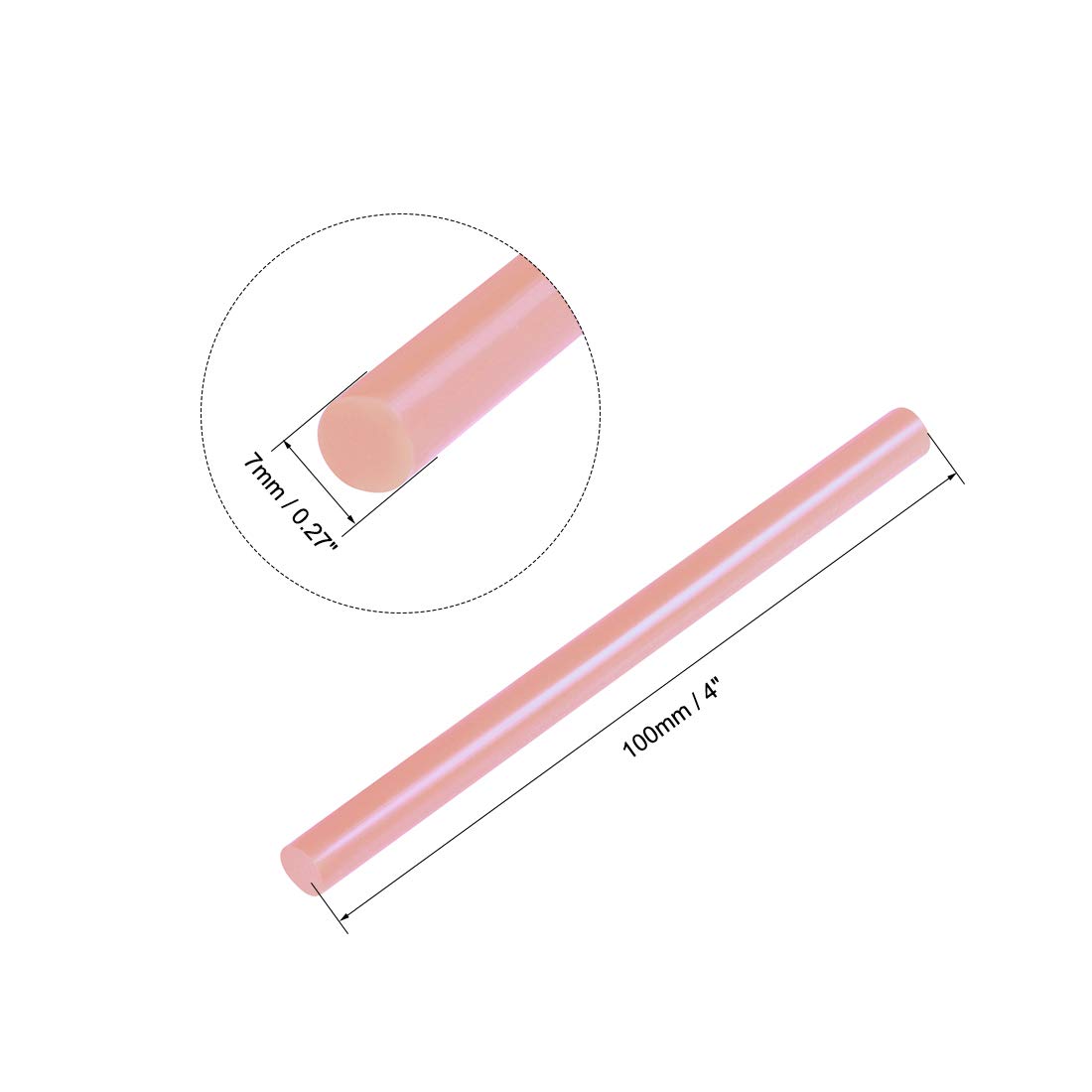 uxcell Mini Hot Glue Sticks for Glue Gun - 0.27 x 4 Inch Light Red Adhesive (6 Pack) - Perfect for DIY Crafts, Home Repairs & School Projects
