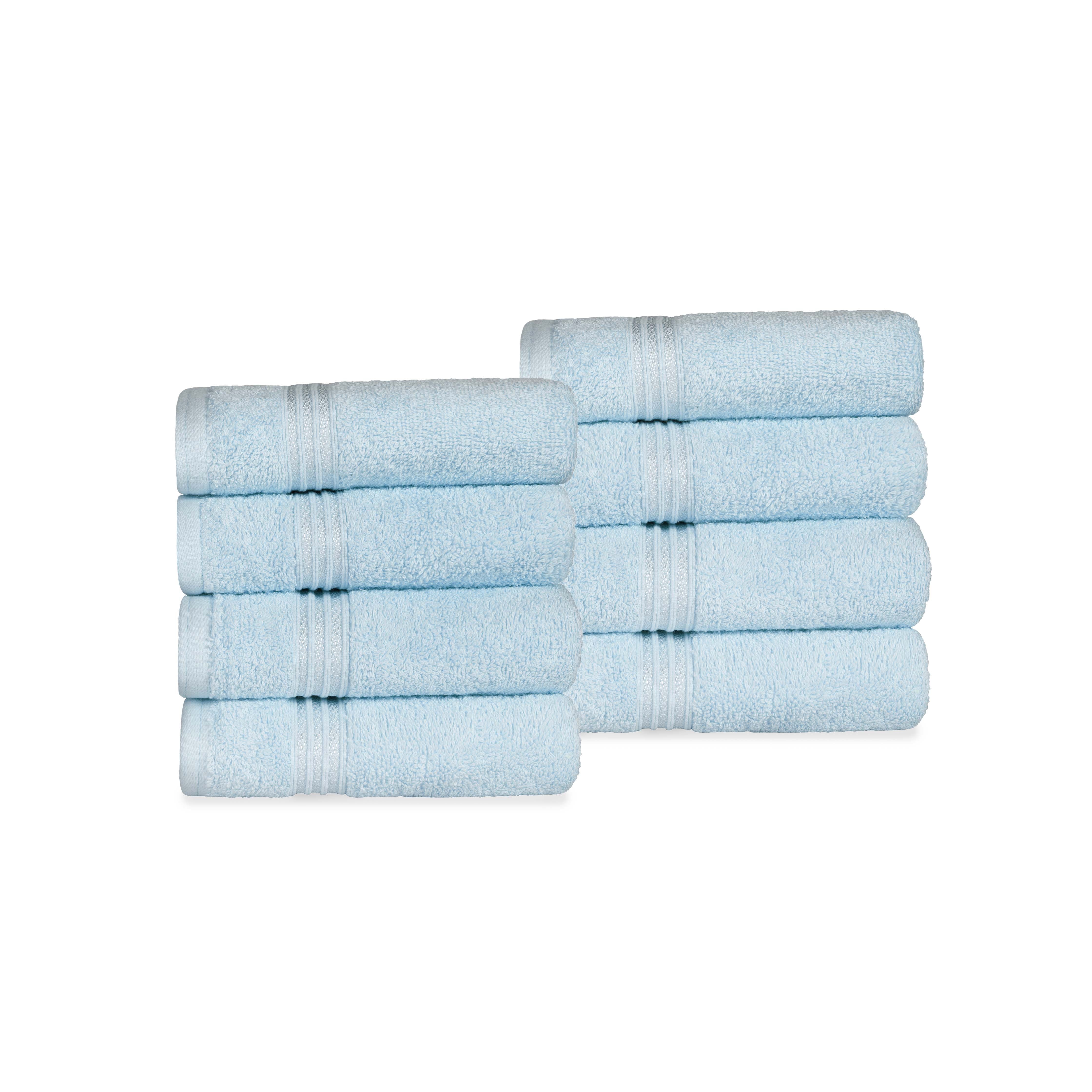Premium Egyptian Cotton Hand Towels - Ultra Soft & Highly Absorbent Bath Towel Set of 8 for Bathroom, Spa & Guest Use