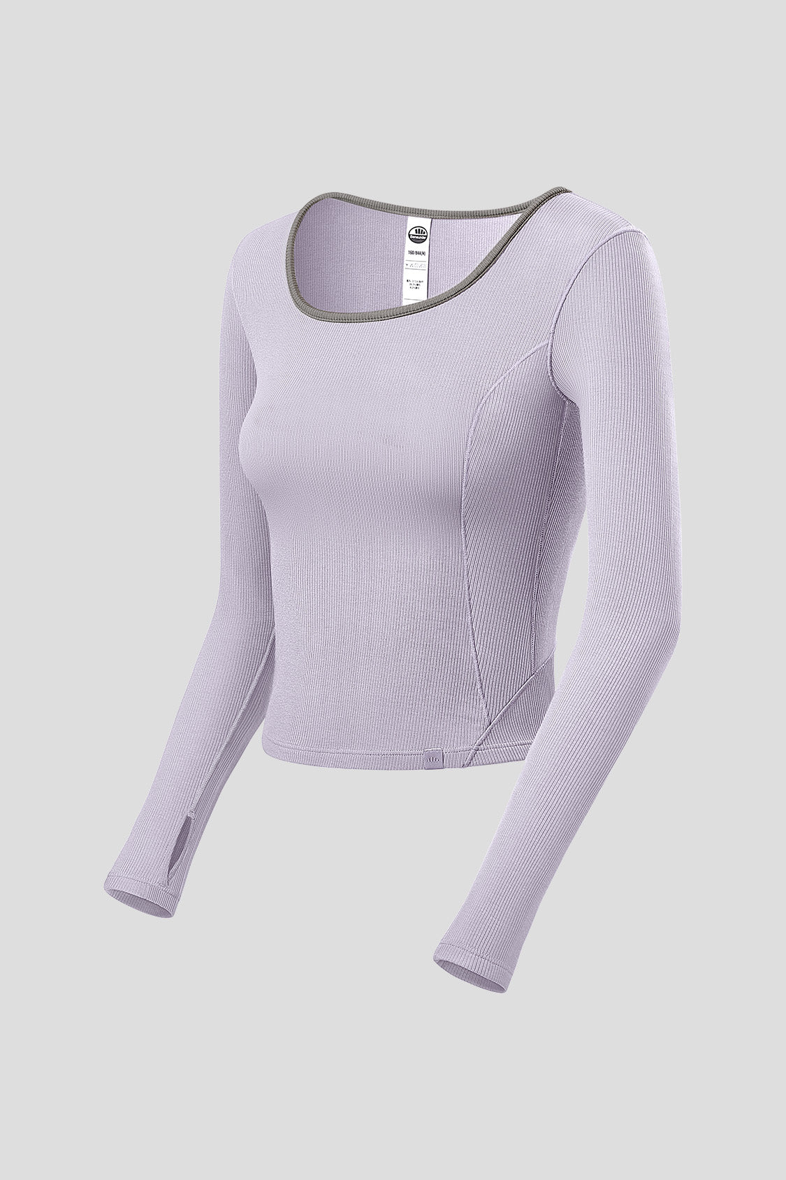 Women's Slim Fit Long Sleeve T-Shirt - Stretchy U-Neck Basic Top for Casual Wear, Workout & Layering