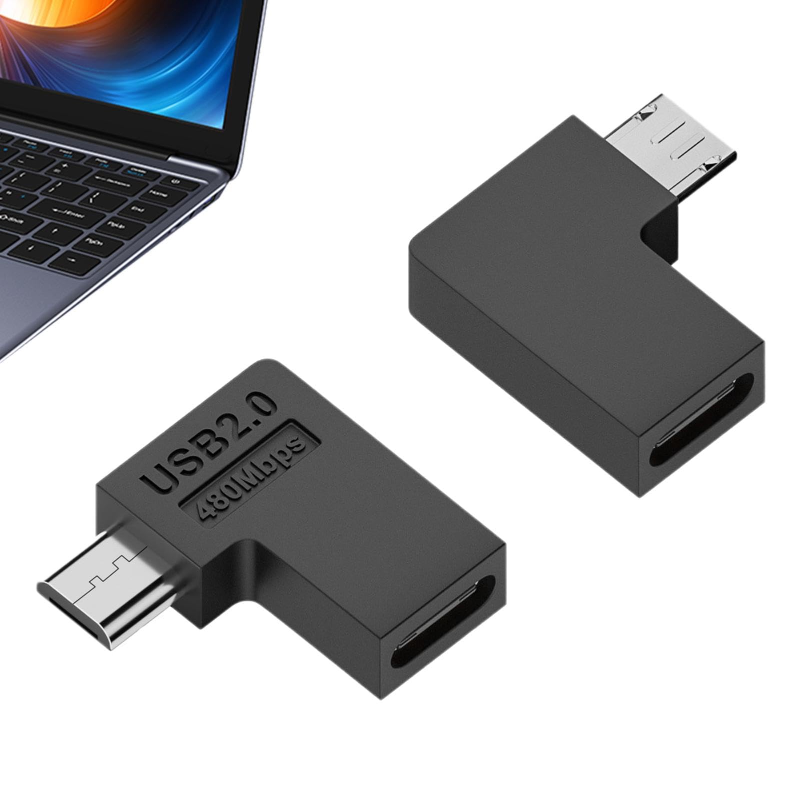 USB C to USB 2.0 Adapter Converter - Type C Female to USB Male Connector for MacBook, iPhone, iPad, Laptop, PC - Portable Size Conversion Tool for Home, Office, Travel & Business Trips