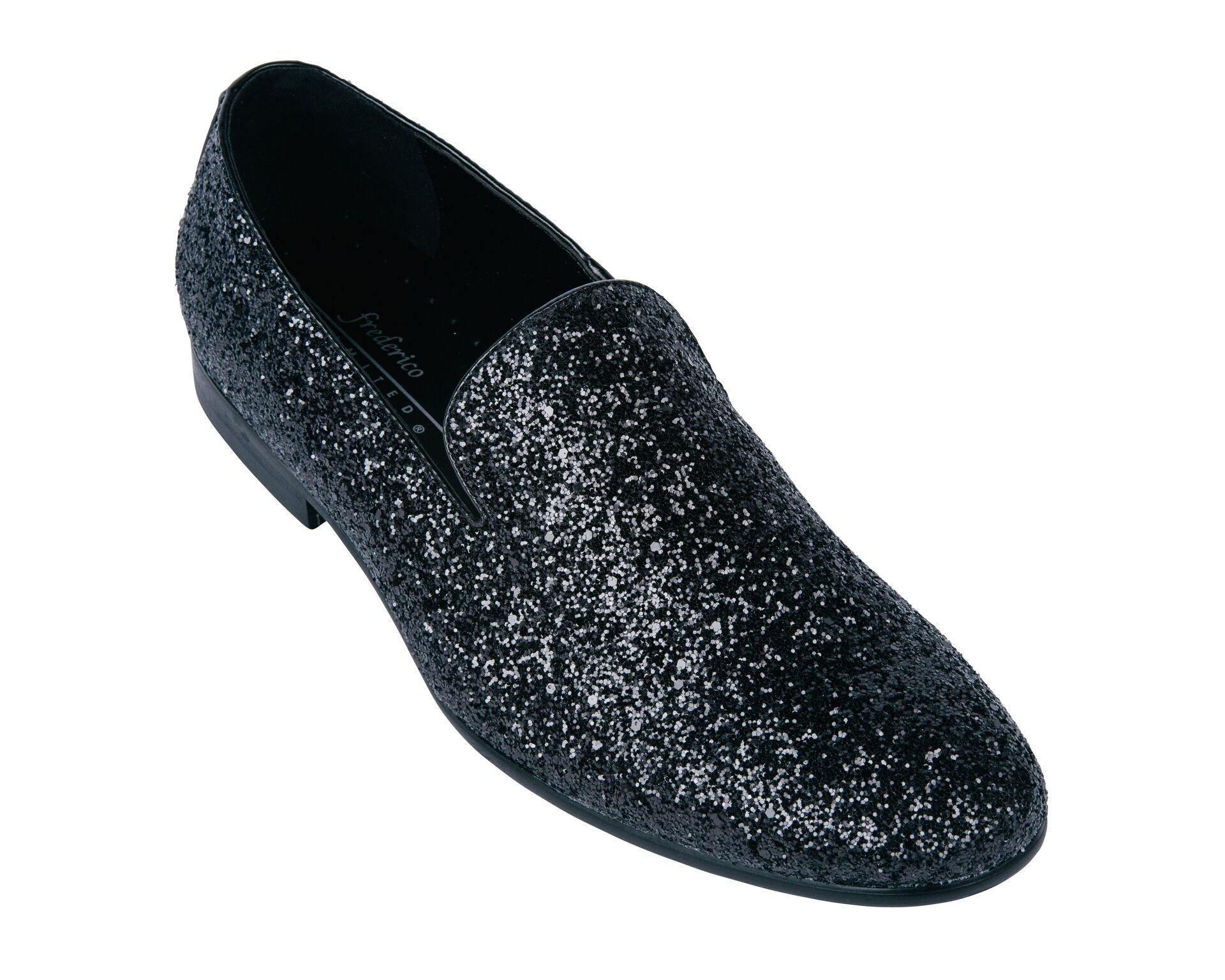 Black Sparkle Slip-On Men's Shoes - Comfortable & Stylish Casual Loafers for Everyday Wear, Parties & Special Occasions