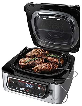 Ninja Foodi Smart XL Grill & Air Fryer Combo - 6-in-1 Indoor Electric Grill with Air Fry, Roast, Bake, Broil & Dehydrate Functions - Home Essentials Warranty Included - Perfect for Grilling, Frying & Healthy Cooking at Home