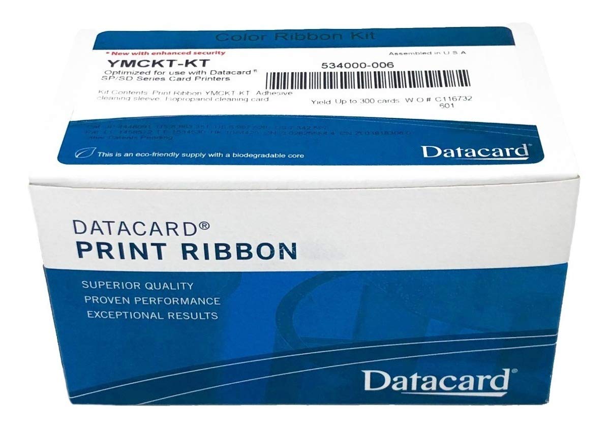 Datacard YMCKT-KT Full-Color Ribbon Kit for SP55 & SP75 Printers - High-Quality Replacement Ribbons for ID Card Printing in Offices & Schools