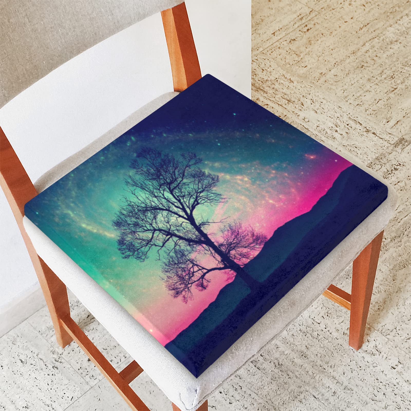 **Galaxy Starry Sky Memory Foam Seat Cushion – Soft, Washable & Comfortable Square Chair Pad with Zipper for Office, Kitchen, Sofa & Home – Perfect for Work, Relaxation & Back Support**