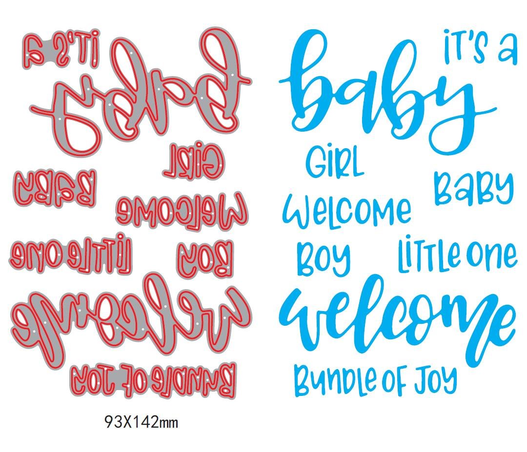 Baby Girl & Boy Scrapbooking Die Cuts Set - Clear Stamps, Metal Stencils for DIY Embossing, Photo Albums, Greeting Cards & Paper Crafts - Perfect for Newborn Announcements, Memory Books & Handmade Gifts
